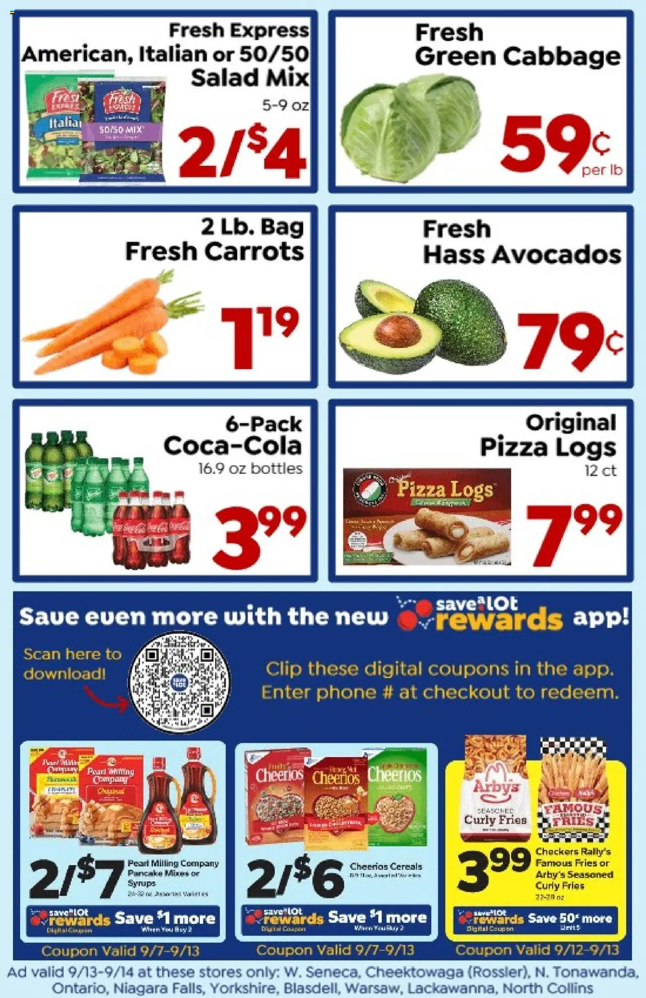Save a Lot Ad - valid from 08.09.2025 | Page: 2 | Products: Clip, Pizza, Salad, Bag