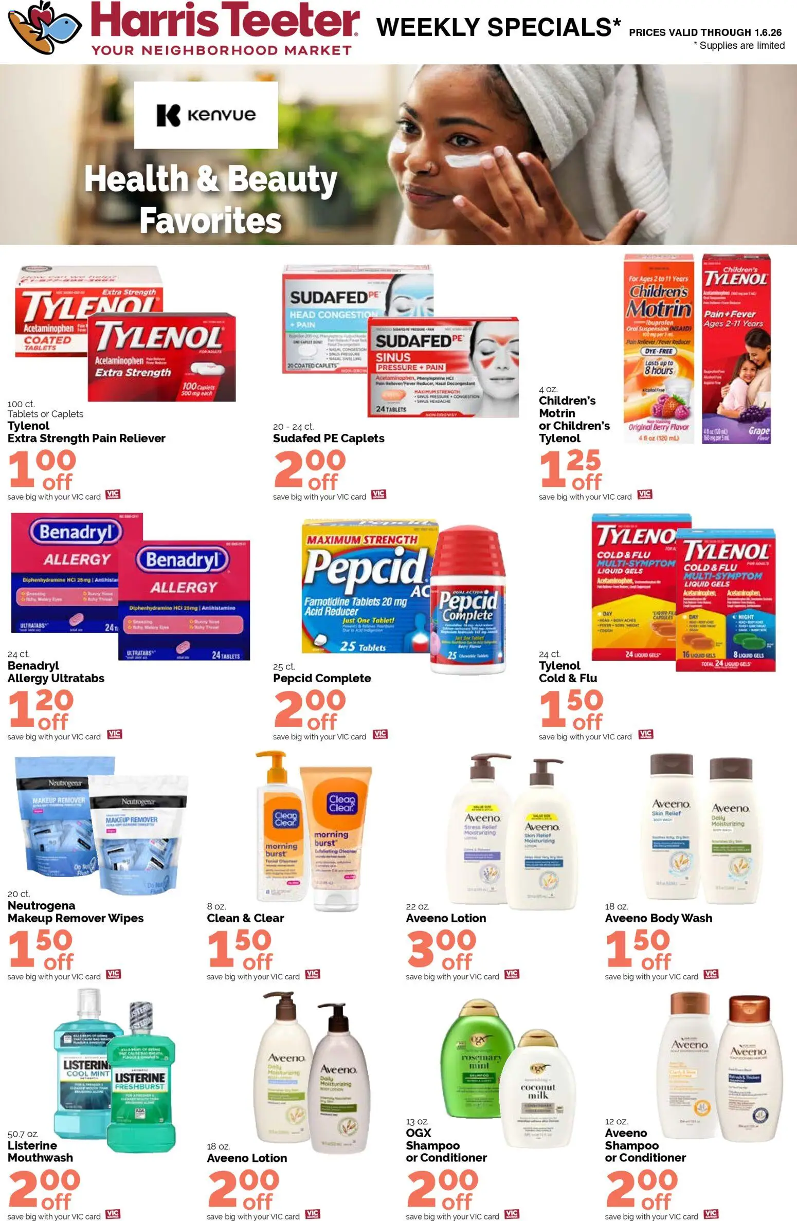 Harris Teeter Weekly Ad - SC - valid from 31.12.2025 | Page: 17 | Products: Makeup Remover, Milk, Body Wash, Tablet