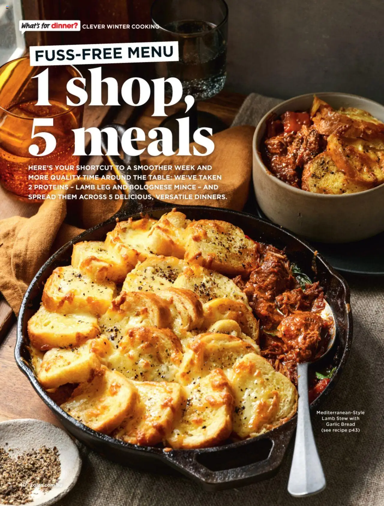 Coles catalogue - valid from 03.07.2025 | Page: 40 | Products: Table, Bread, Lamb, Garlic