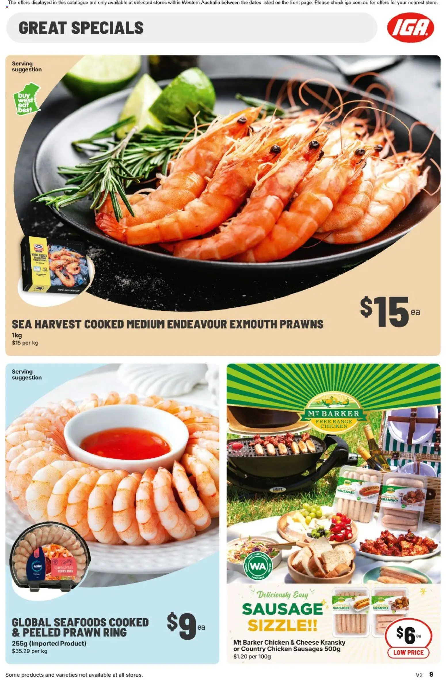 IGA catalogue - valid from 21.01.2026 | Page: 9 | Products: Cheese, Chicken, Prawns, Sausage