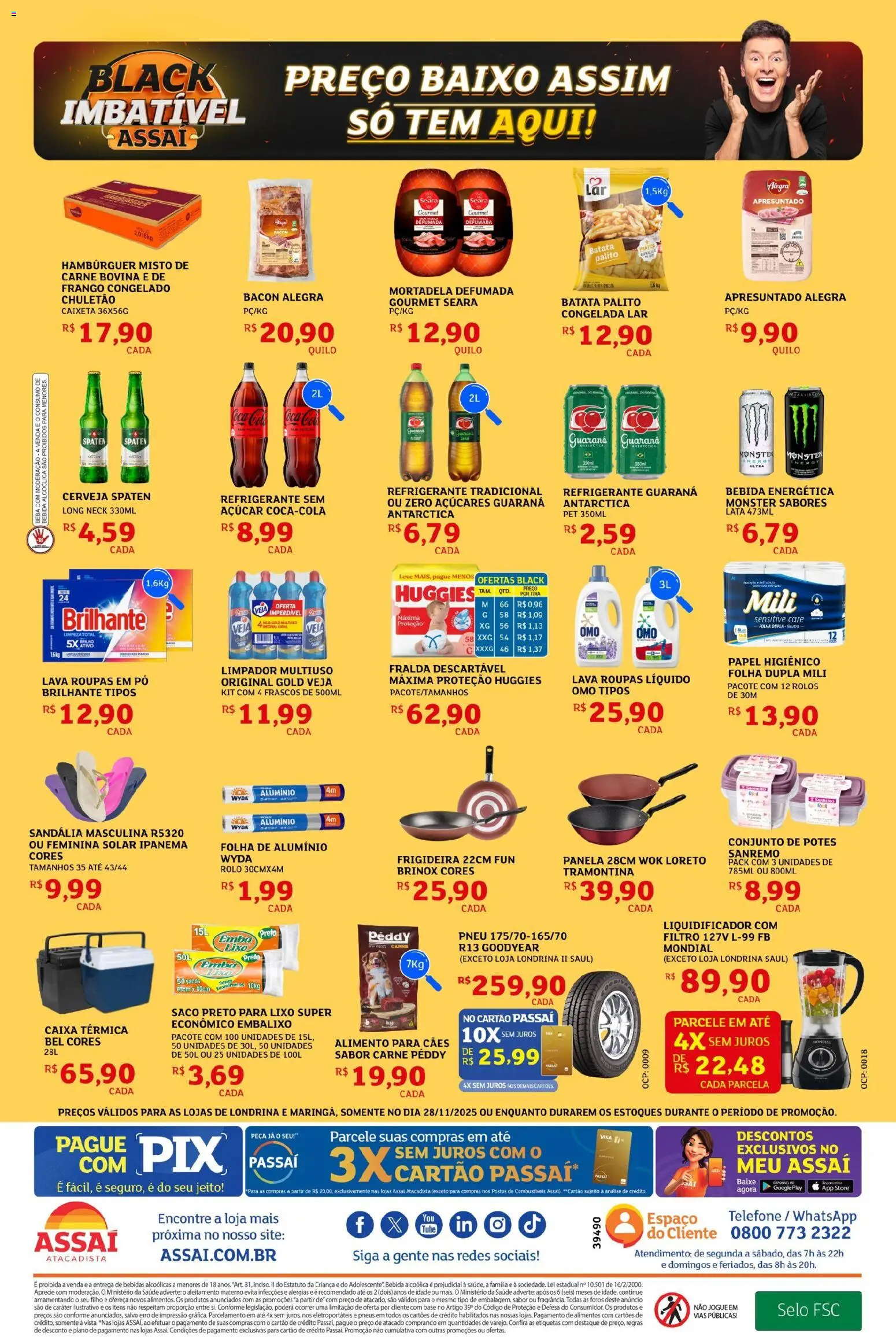 Assaí Atacadista Folheto - válido de 28.11.2025 | Página: 2 | Produtos: Pneu, Base, Roupas, Potes