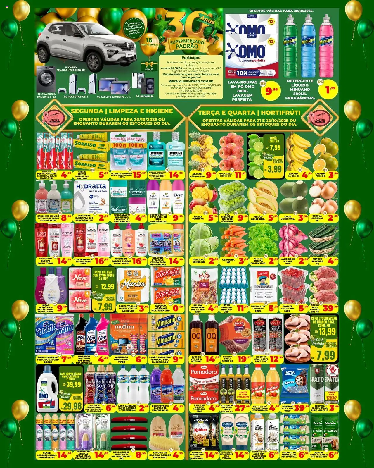 Supermercado Padrão Folheto - válido de 20.10.2025 | Página: 1 | Produtos: Difusor, Lava e seca, Arroz, Granola