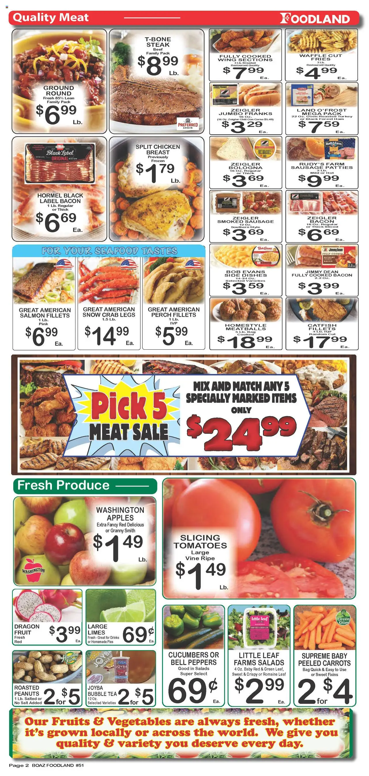 Foodland Weekly Ad - valid from 21.10.2025 | Page: 2 | Products: Peppers, Baby bed, Seafood, Bag