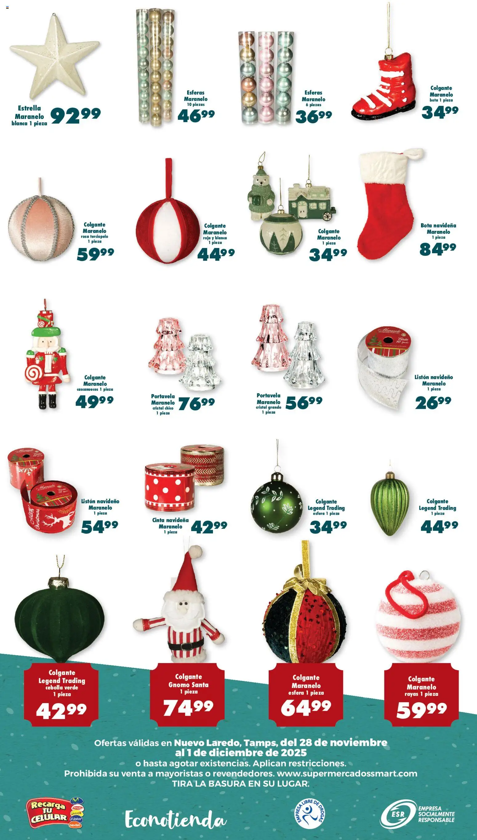 Nuevas ofertas de S-Mart válidas en toda la República Mexicana desde el 28.11.2025. ¡Encuentra las mejores ofertas en S-Mart folleto Ofertas de Feria Nuevo Laredo! | Página: 3 | Productos: Cebolla, Cinta