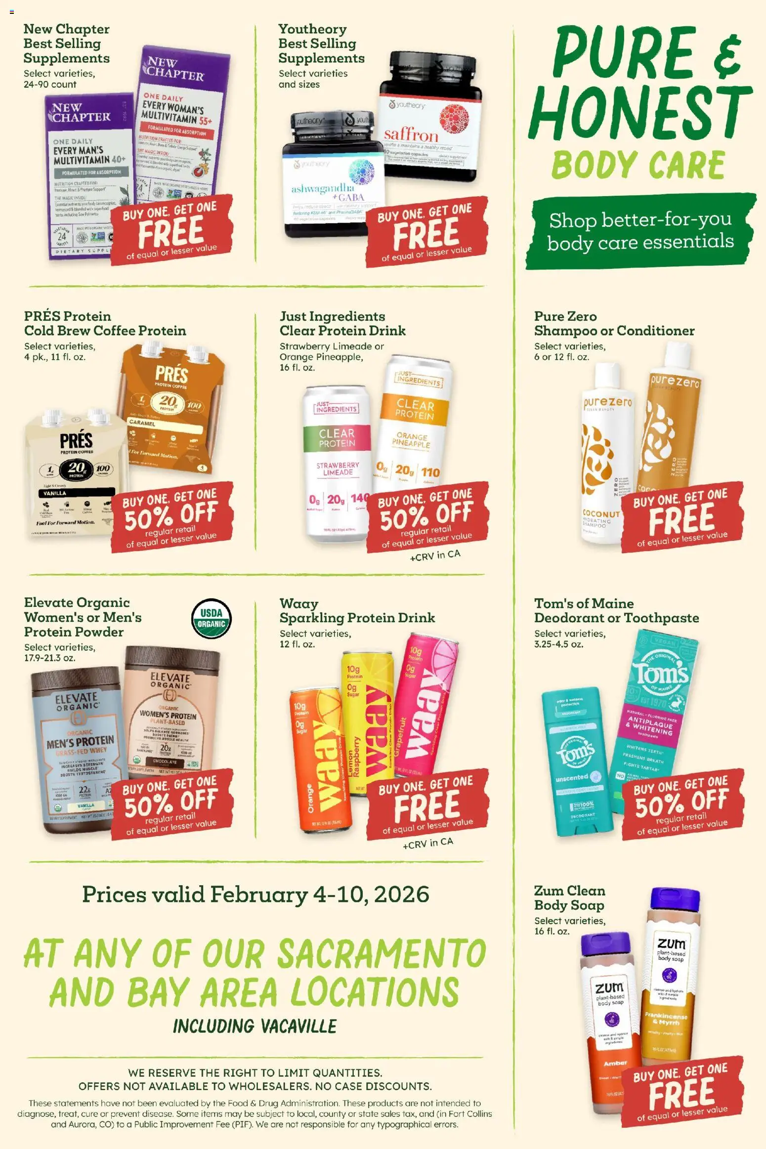 Sprouts Weekly Ad - valid from 04.02.2026 | Page: 13 | Products: Protein Powder, Coffee, Deodorant, Case
