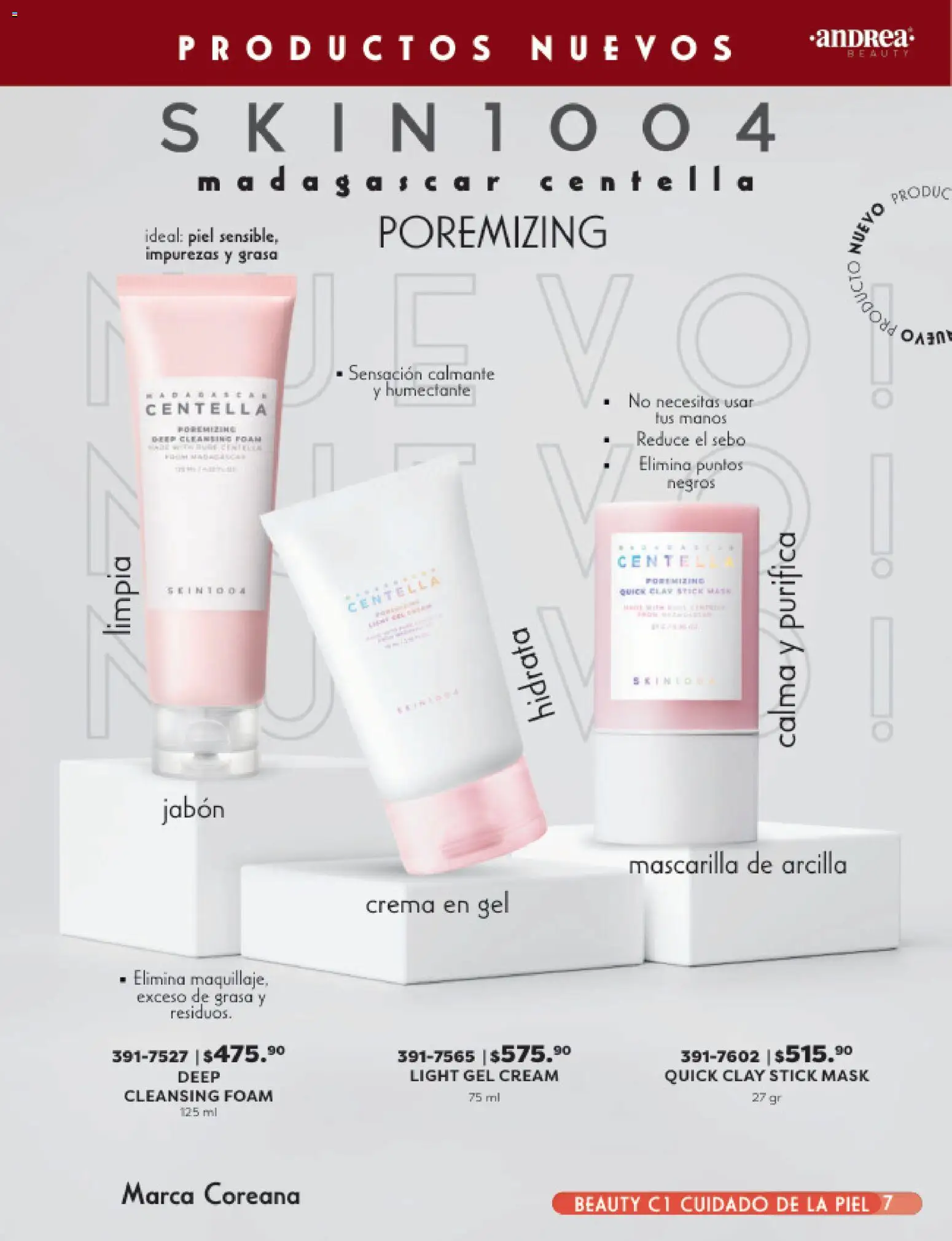 Nuevas ofertas de Andrea válidas en toda la República Mexicana desde el 25.01.2026. ¡Encuentra las mejores ofertas en Andrea catálogo Beauty! | Página: 7 | Productos: Crema, Mate, Mascarilla, Jabón