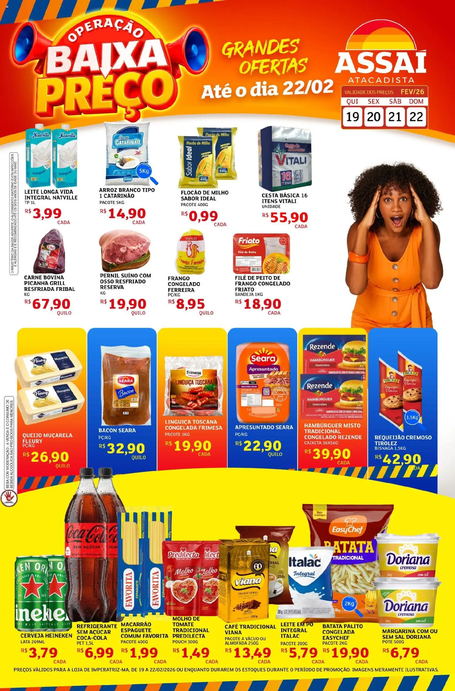 Assaí Atacadista Folheto - válido de 21.02.2026 | Página: 1 | Produtos: Espaguete, Picanha, Carne, Açúcar