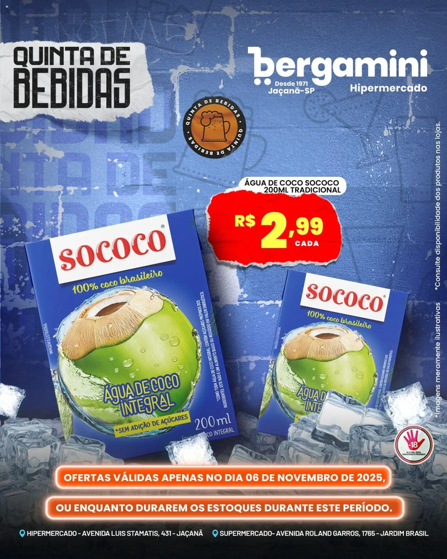 Supermercado Bergamini Folheto - válido de 06.11.2025 | Página: 13 | Produtos: Coco, Água de coco, Energético, Baixo