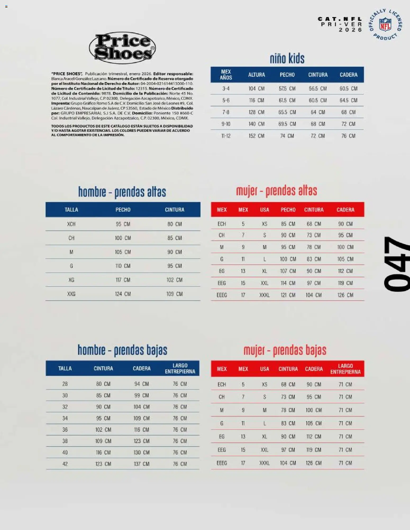 Nuevas ofertas de Price Shoes válidas en toda la República Mexicana desde el 20.03.2026. ¡Encuentra las mejores ofertas en Price Shoes catálogo NFL! | Página: 47