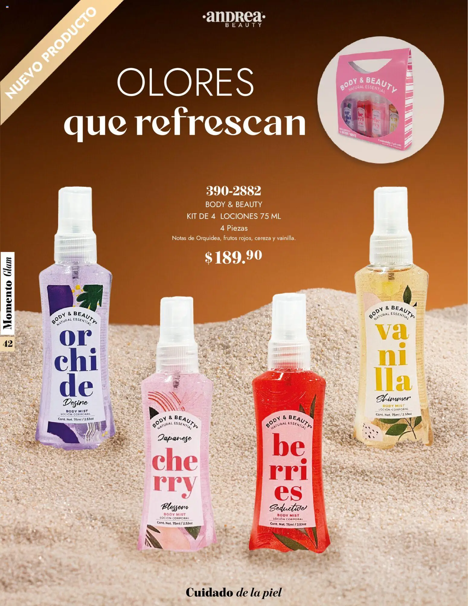 Nuevas ofertas de Andrea válidas en toda la República Mexicana desde el 26.10.2025. ¡Encuentra las mejores ofertas en Andrea catálogo Momento Glam! | Página: 42 | Productos: Loción, Body
