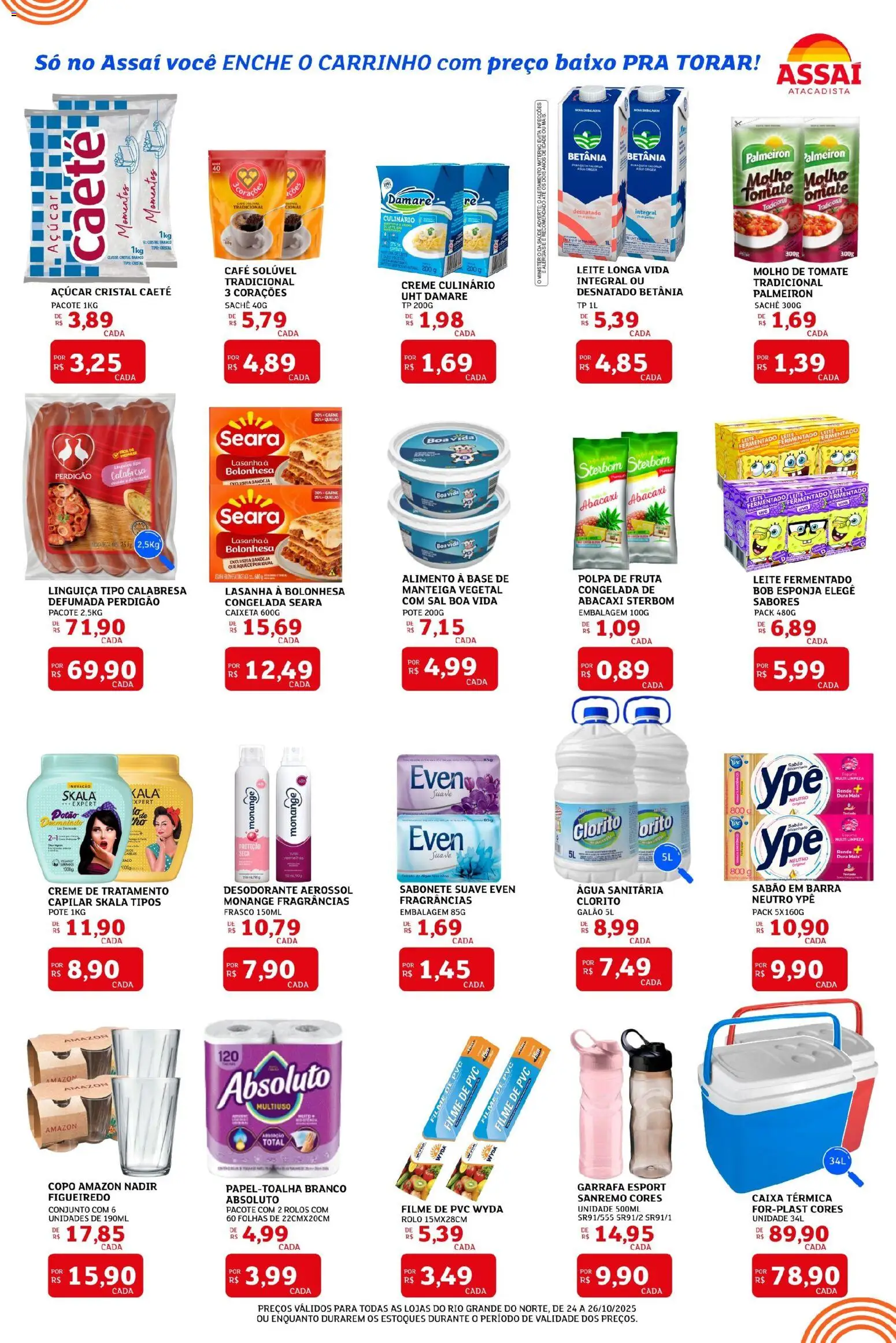 Assaí Atacadista Folheto - válido de 24.10.2025 | Página: 2 | Produtos: Baixo, Bandeja, Açúcar, Café solúvel