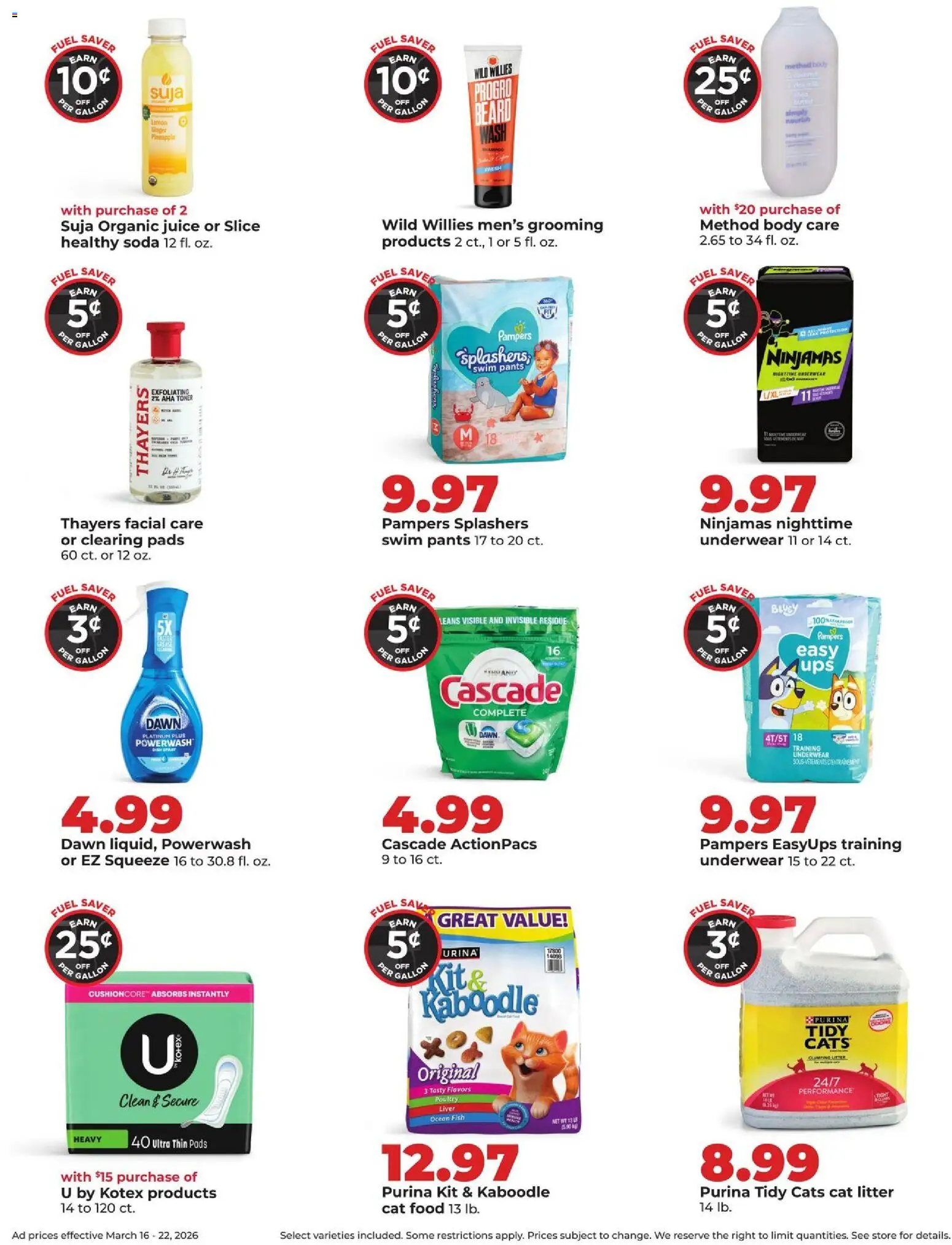 HyVee Weekly Ad - valid from 16.03.2026 | Page: 14 | Products: Cat Litter, Fish, Pants, Toner