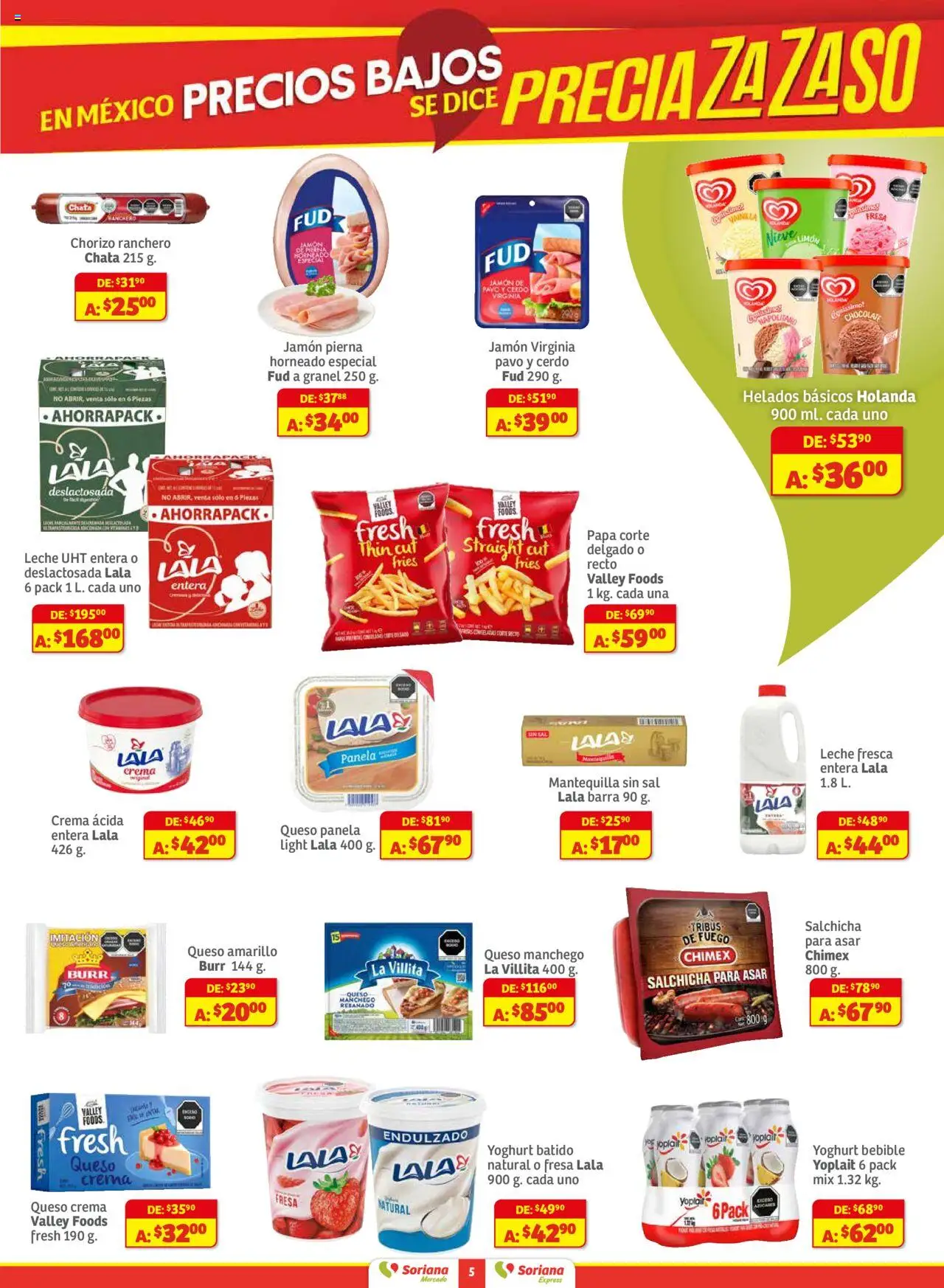 Nuevas ofertas de Soriana válidas en toda la República Mexicana desde el 01.08.2025. ¡Encuentra las mejores ofertas en Soriana - Preciazazaso Mercado: BCN, Son! | Página: 5 | Productos: Fresa, Leche, Chocolate, Jamón