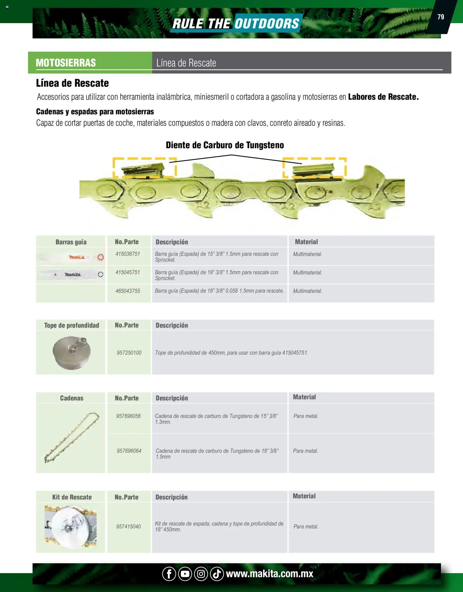 Nuevas ofertas de Makita válidas en toda la República Mexicana desde el 07.10.2024. ¡Encuentra las mejores ofertas en Makita catálogo Ope! | Página: 79 | Productos: Aceite, Cuna, Cadena