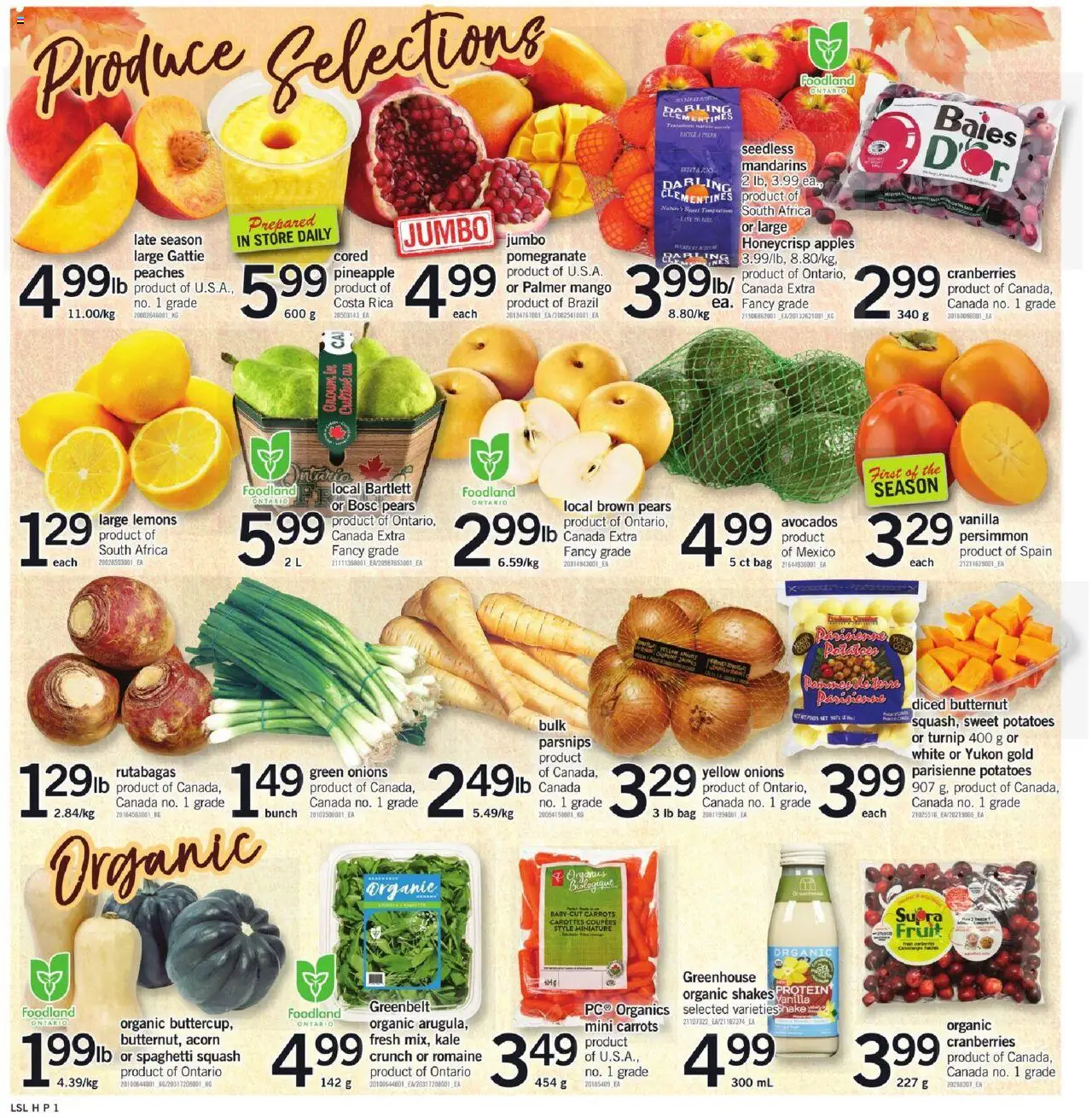 Loblaws flyer valid from 09.10.2025 | Page: 2 | Products: Pineapple, Potatoes, Bag, Apples