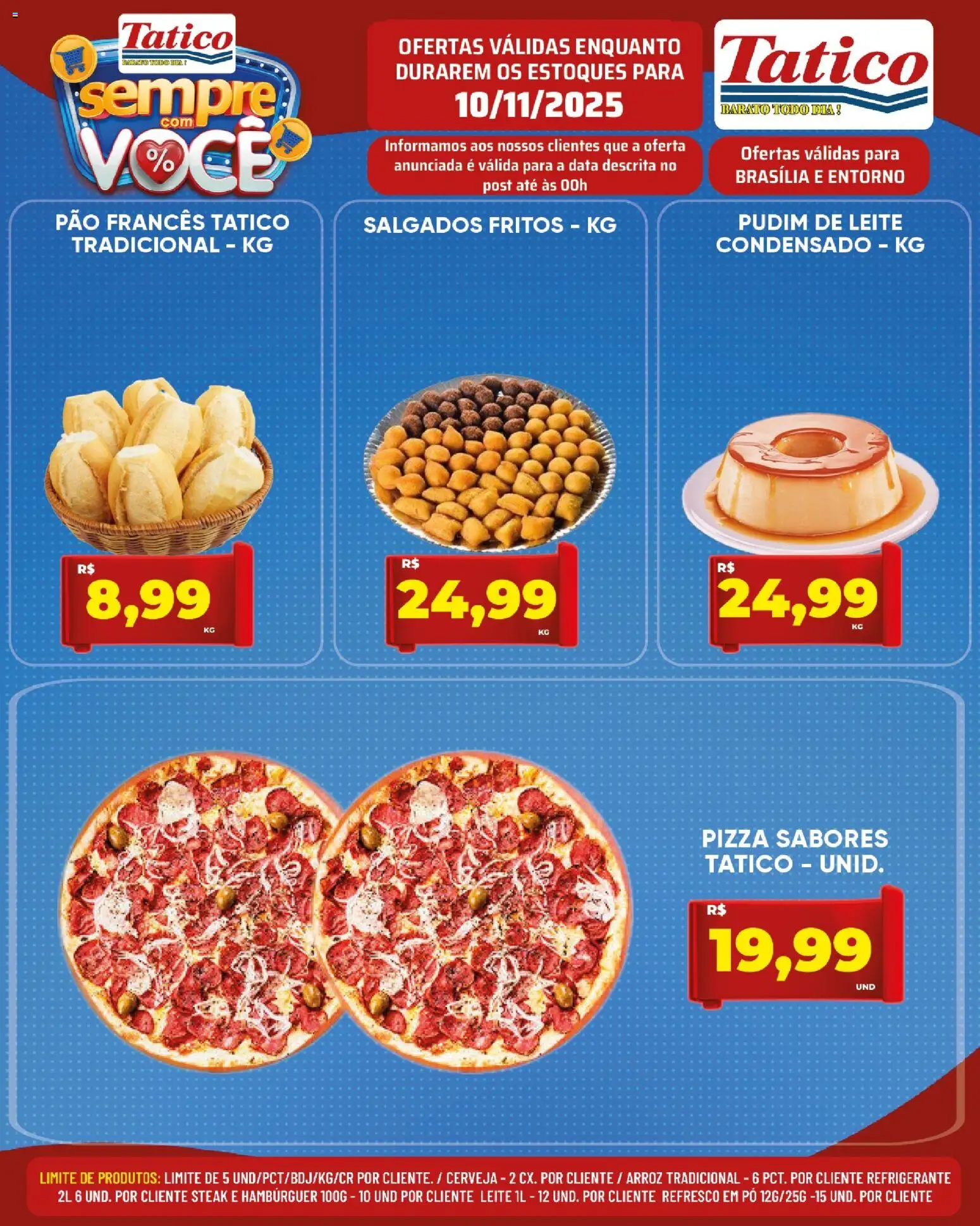Tatico Folheto - válido de 10.11.2025 | Página: 3 | Produtos: Leite, Arroz, Hambúrguer, Refrigerante