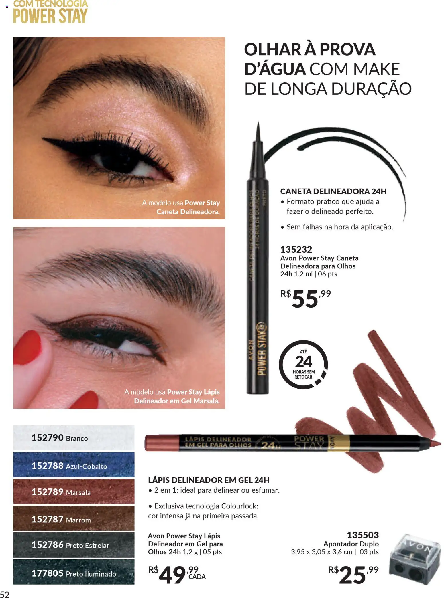 Avon Folheto - válido de 18.02.2026 | Página: 52 | Produtos: Delineador, Lápis, Caneta