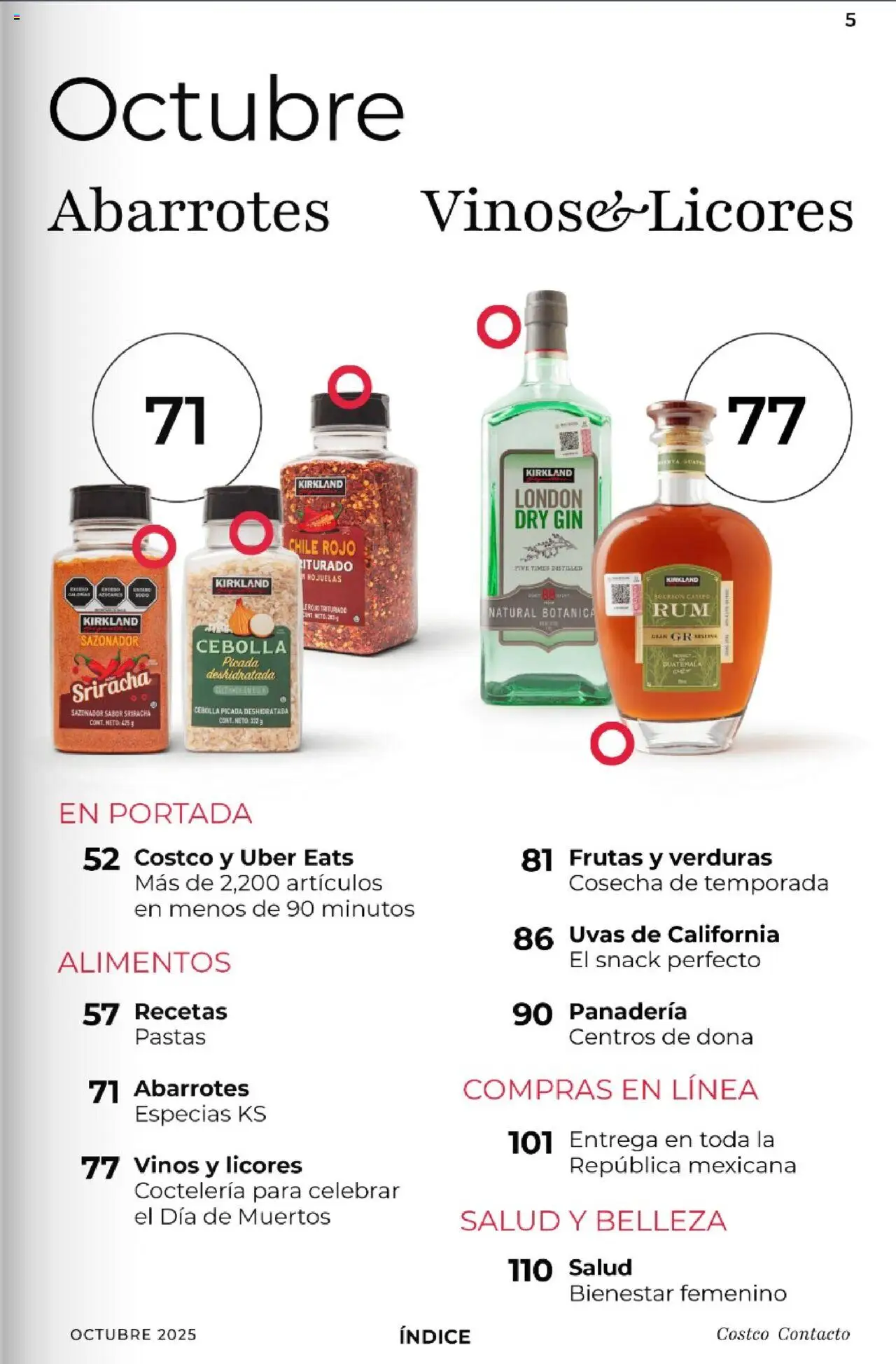 Nuevas ofertas de Costco válidas en toda la República Mexicana desde el 03.10.2025. ¡Encuentra las mejores ofertas en Costco - Revista Octubre! | Página: 5 | Productos: Cebolla, Gin, Hojuelas, Panadería