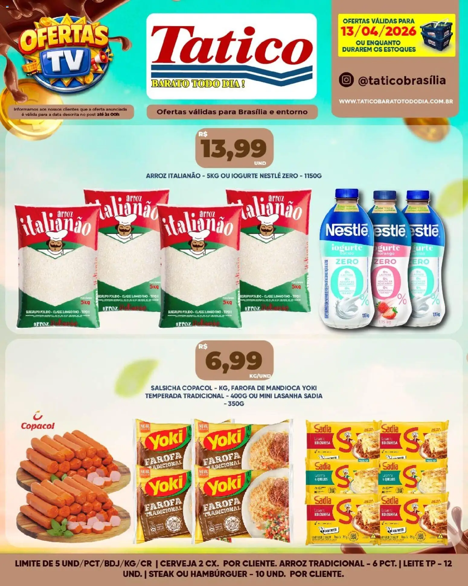 Tatico Folheto - válido de 14.04.2026 | Página: 18 | Produtos: Salsicha, Leite, Iogurte, Farofa