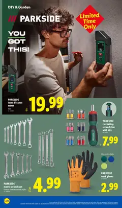 Preview of Lidl weekly ads valid from 25.03.2026 | Page: 40 | Products: Wrench, Screwdriver, Gloves