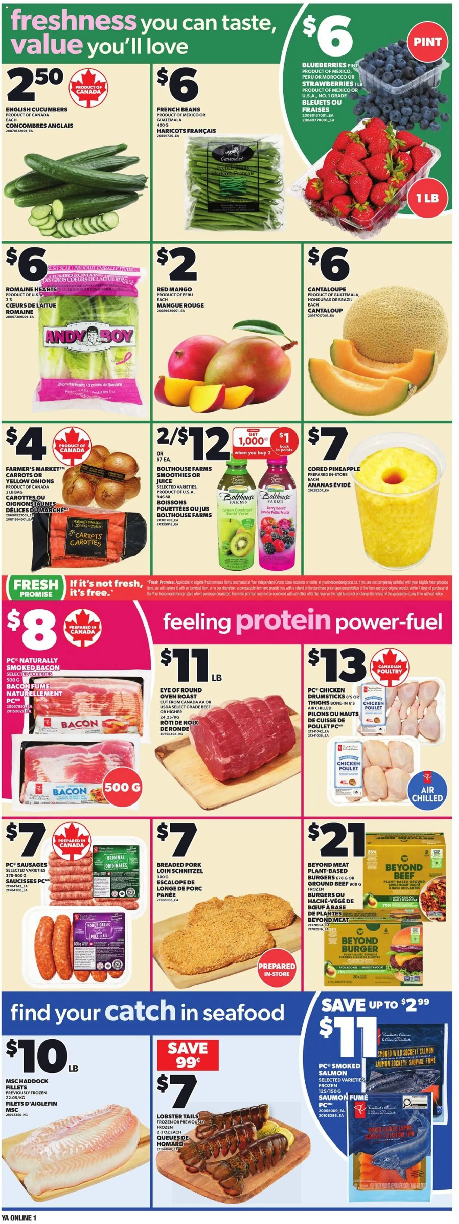 Independent Grocer flyer valid from 19.02.2026 | Page: 3 | Products: Beef, Bag, Juice, Chicken