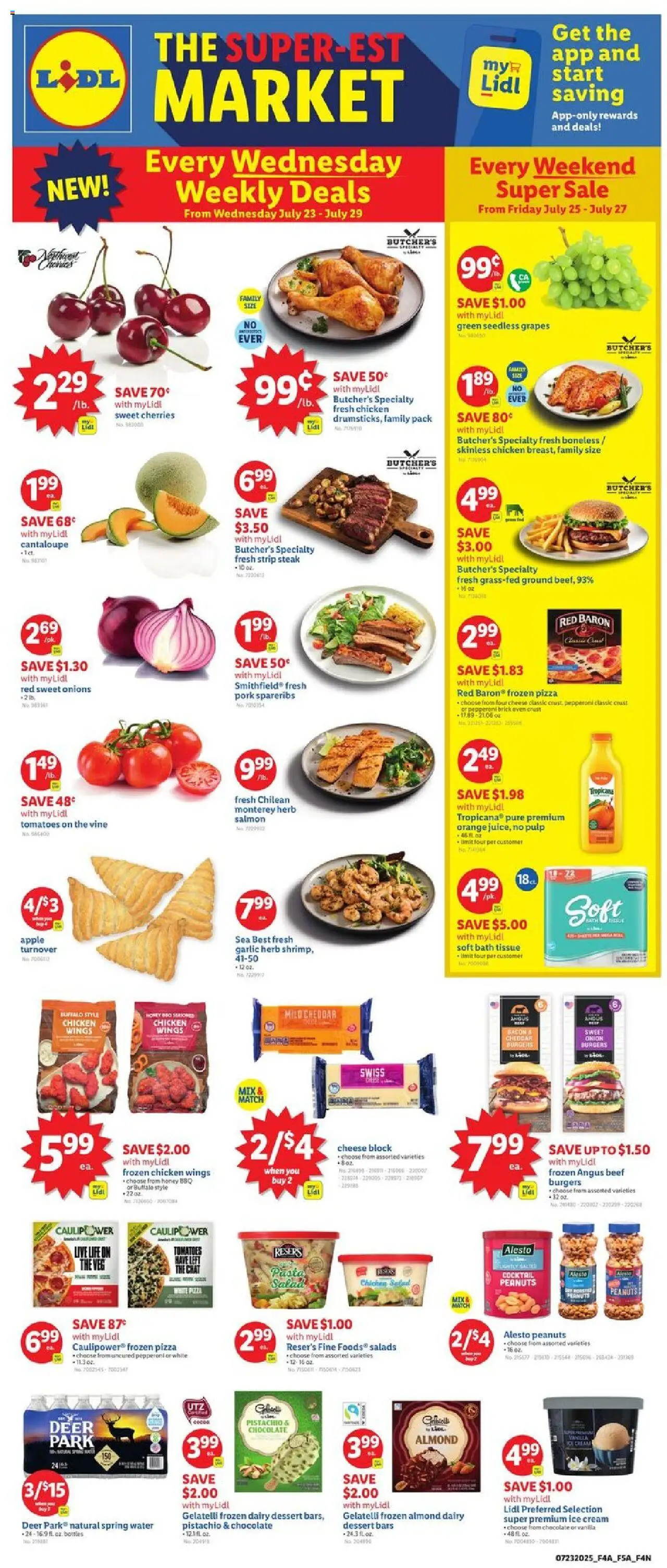 Lidl Weekly Ad - WA - valid from 23.07.2025 | Page: 1 | Products: Bath, Beef, Cream, Salad