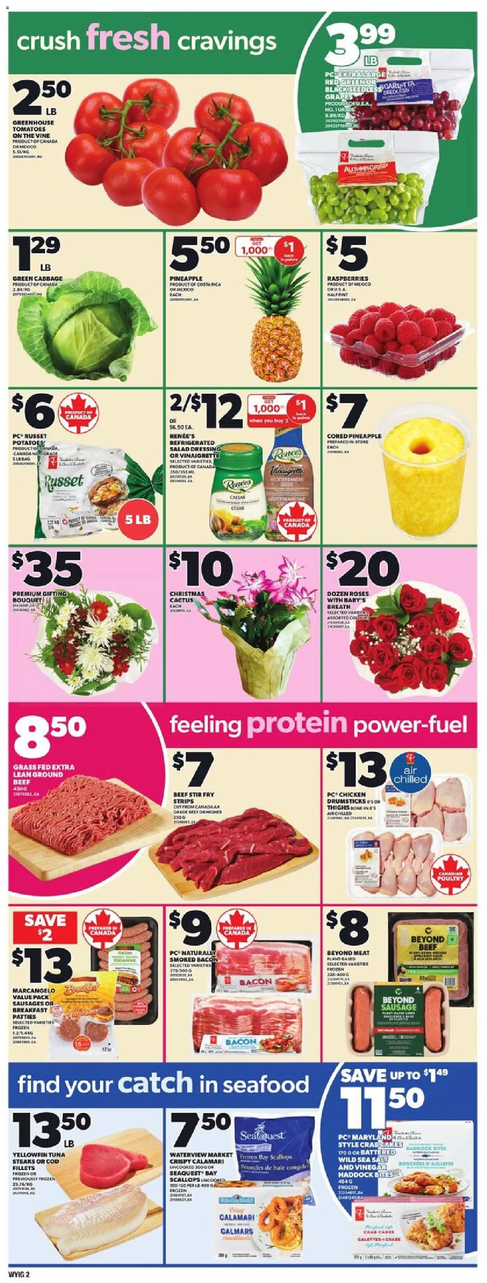 Loblaws flyer valid from 20.11.2025 | Page: 5 | Products: Beef, Pineapple, PC, Tomatoes