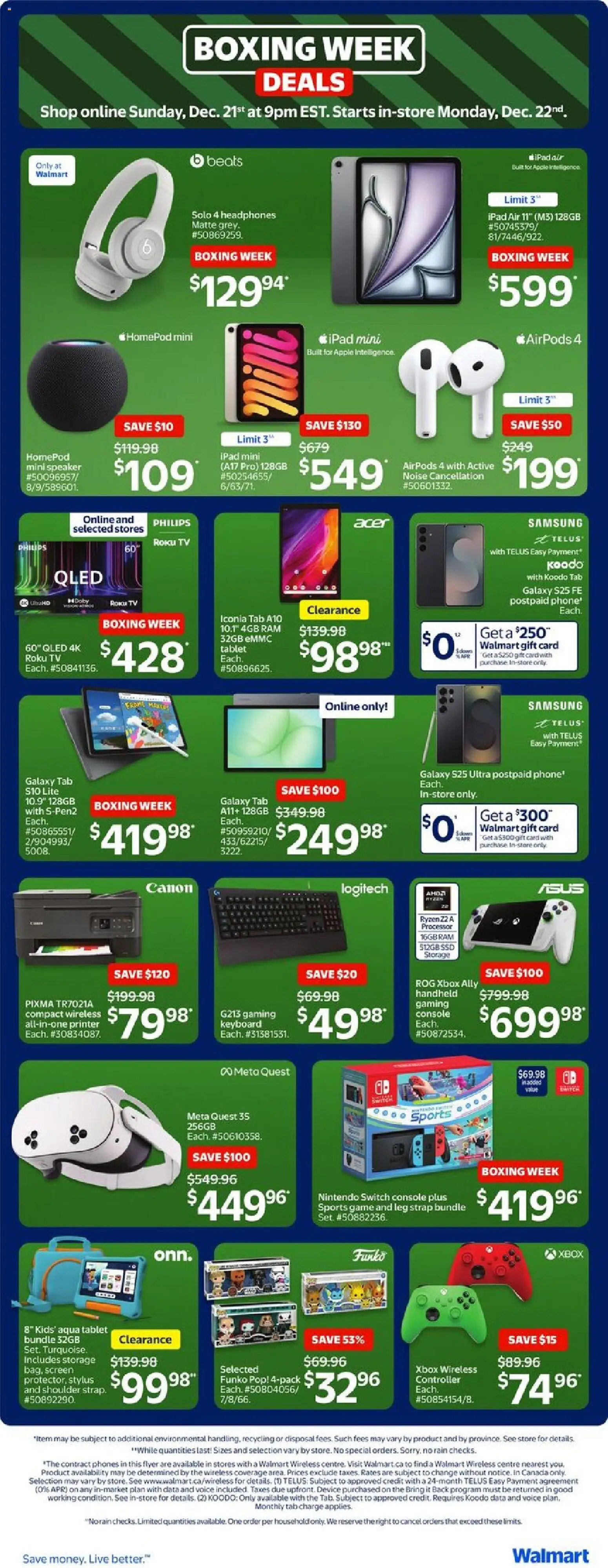 Walmart flyer valid from 25.12.2025 | Page: 16 | Products: Printer, Keyboard, Xbox, Speaker