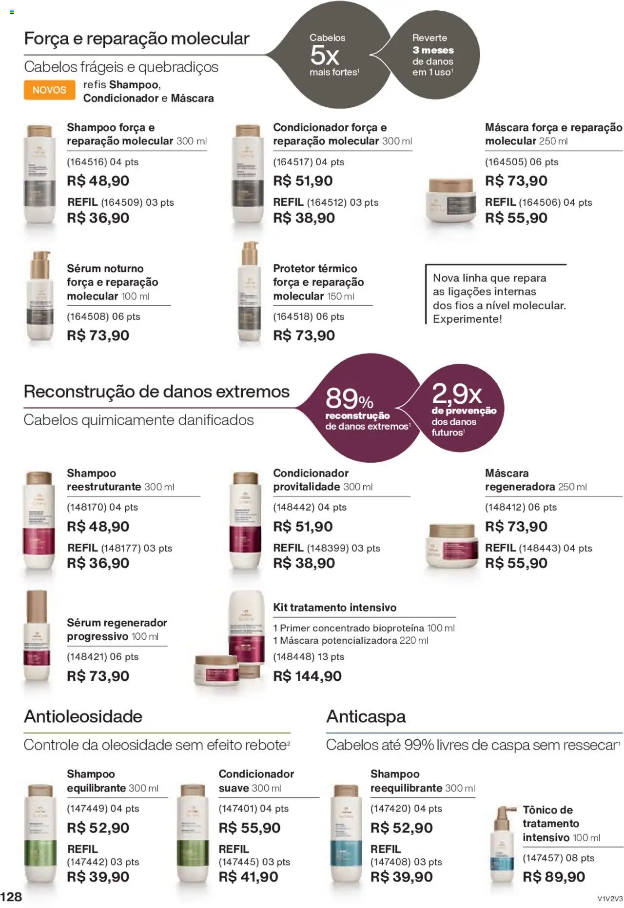 Natura Folheto - válido de 05.06.2025 | Página: 128 | Produtos: Shampoo, Condicionador, Sérum, Primer