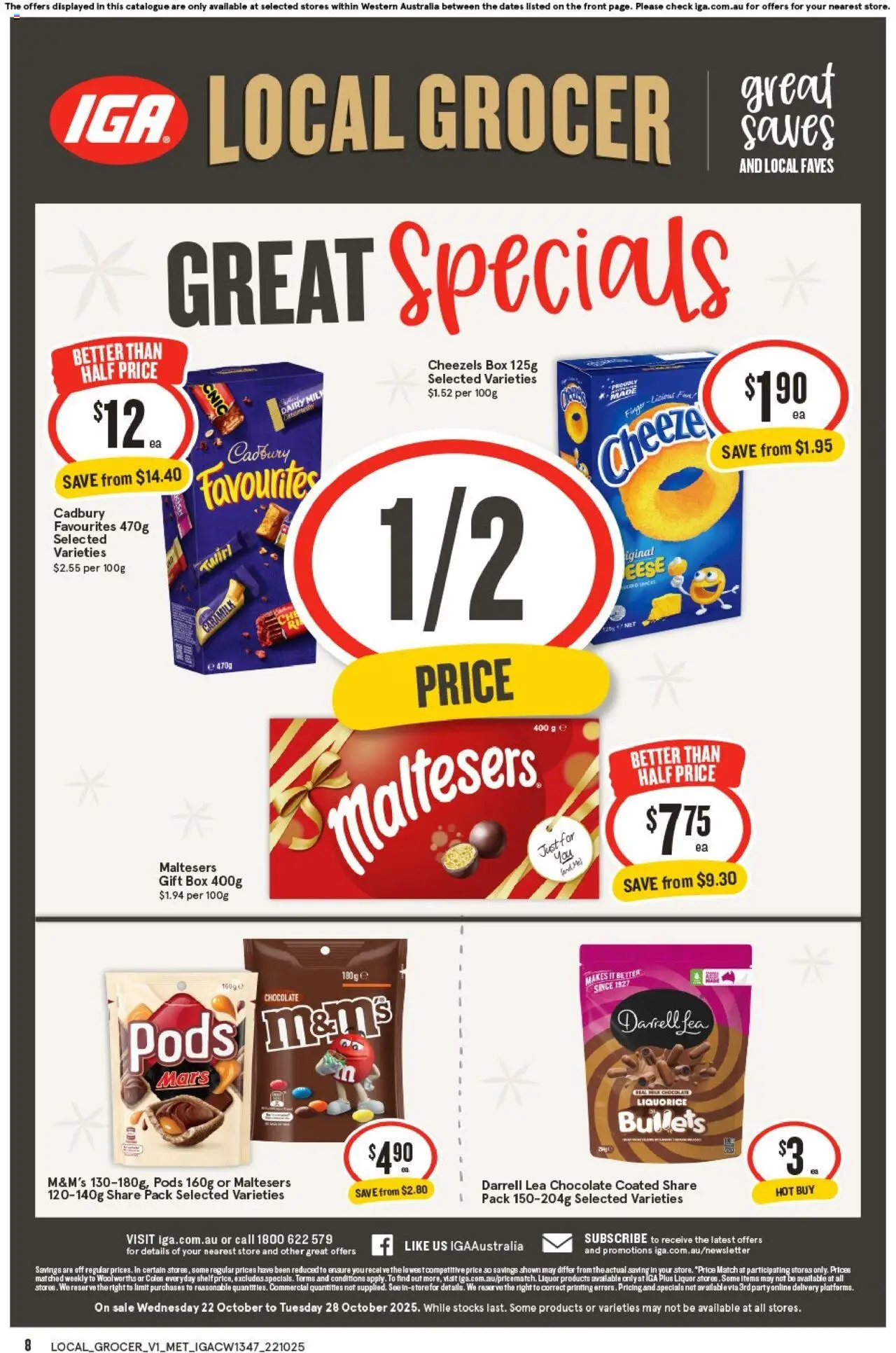IGA catalogue - valid from 22.10.2025 | Page: 8 | Products: Box, Milk, Dairy, Chocolate