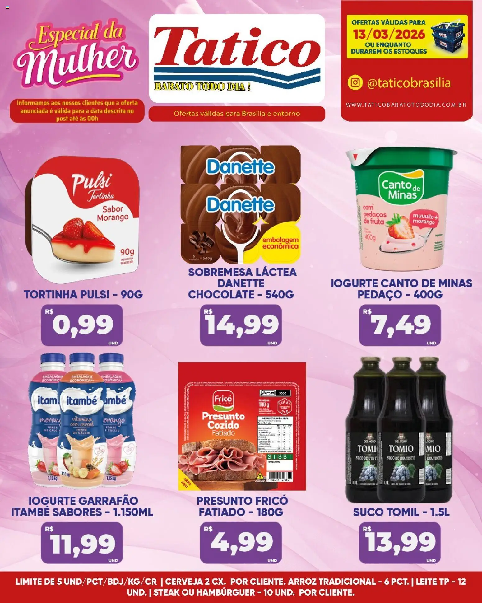 Tatico Folheto - válido de 13.03.2026 | Página: 6 | Produtos: Leite, Iogurte, Chocolate, Cerveja