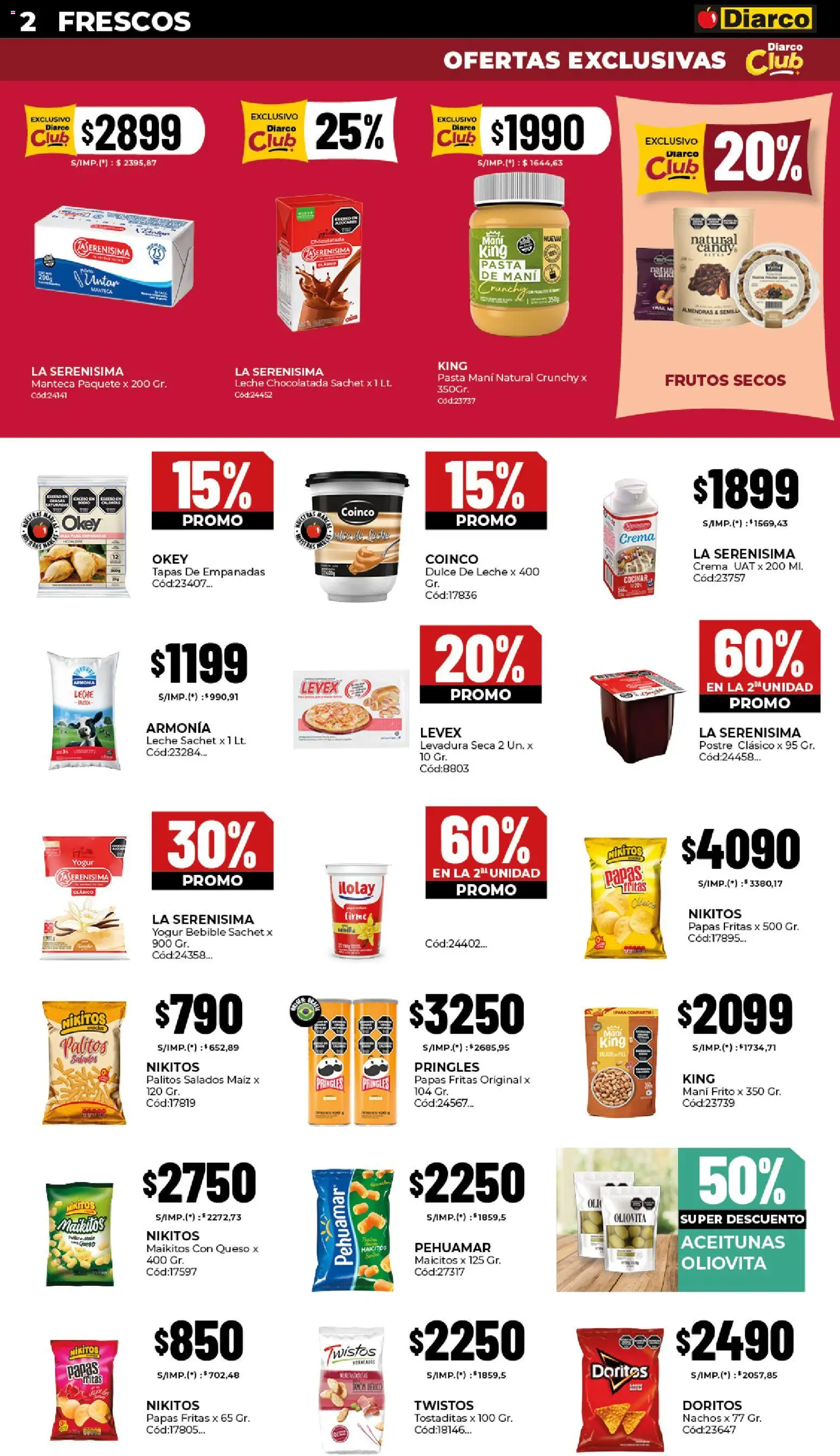 Diarco - Ofertas Pueblo Interior │ válido desde el 27.10.2025 | Página: 2 | Productos: Dulce de leche, Mani, Yogur, Crema