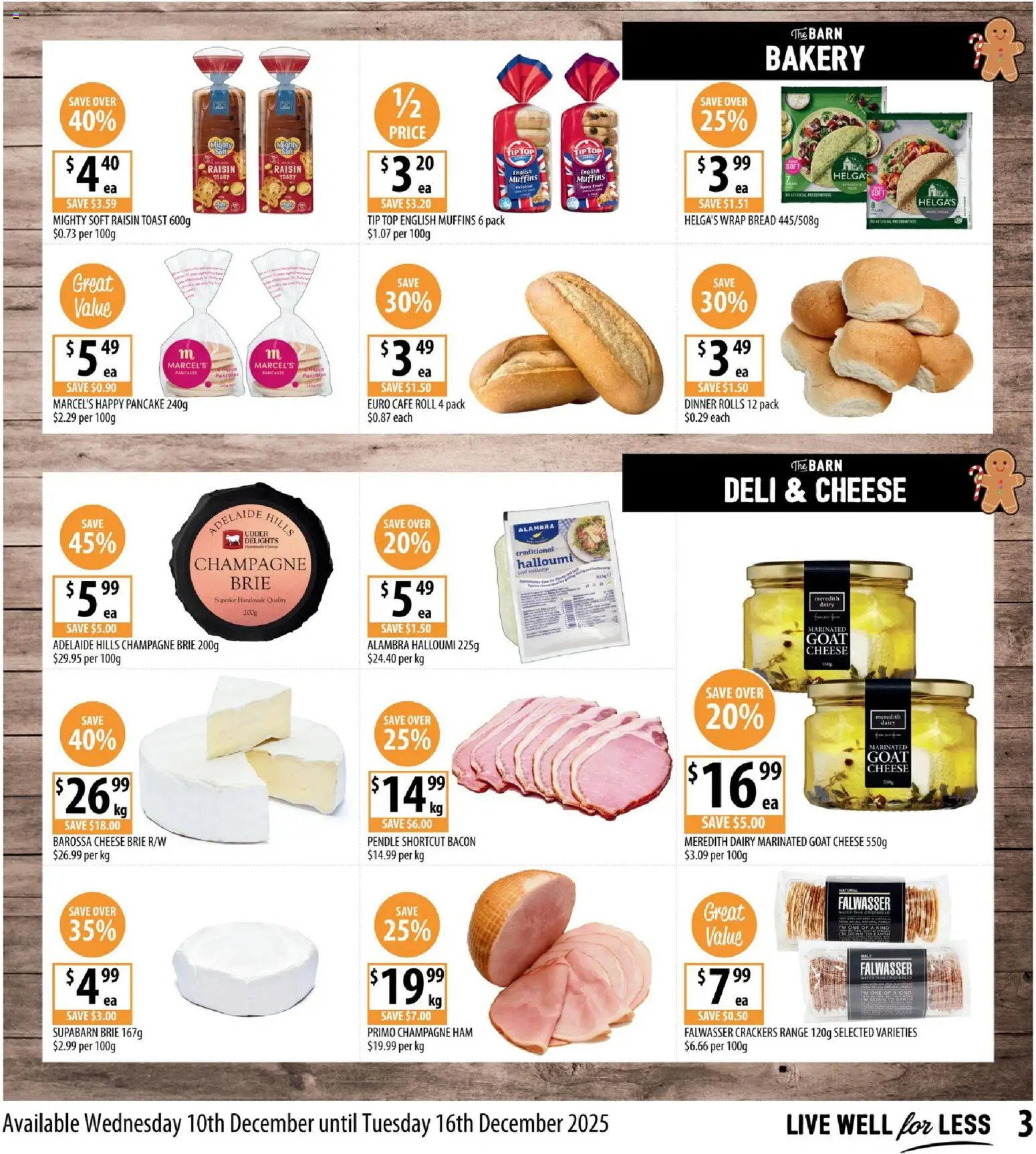 Supabarn catalogue - valid from 10.12.2025 | Page: 3 | Products: Handmade, Crackers, Dairy, Muffins