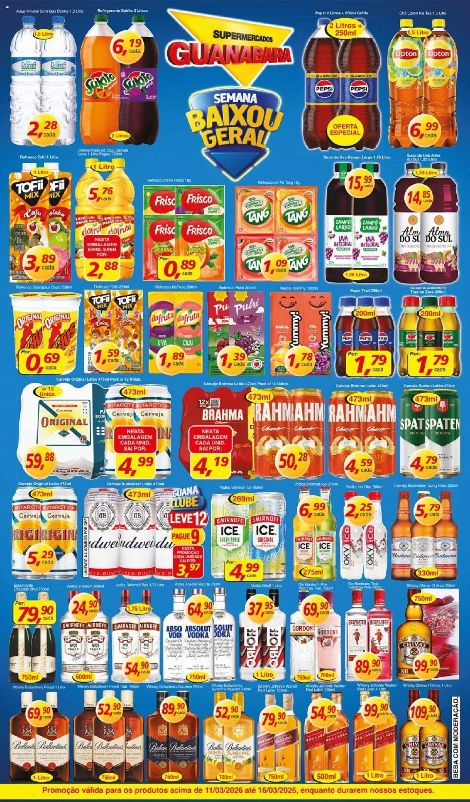 Supermercados Guanabara Folheto - válido de 11.03.2026 | Página: 7 | Produtos: Pó, Whisky, Guaraplus, Refrigerante