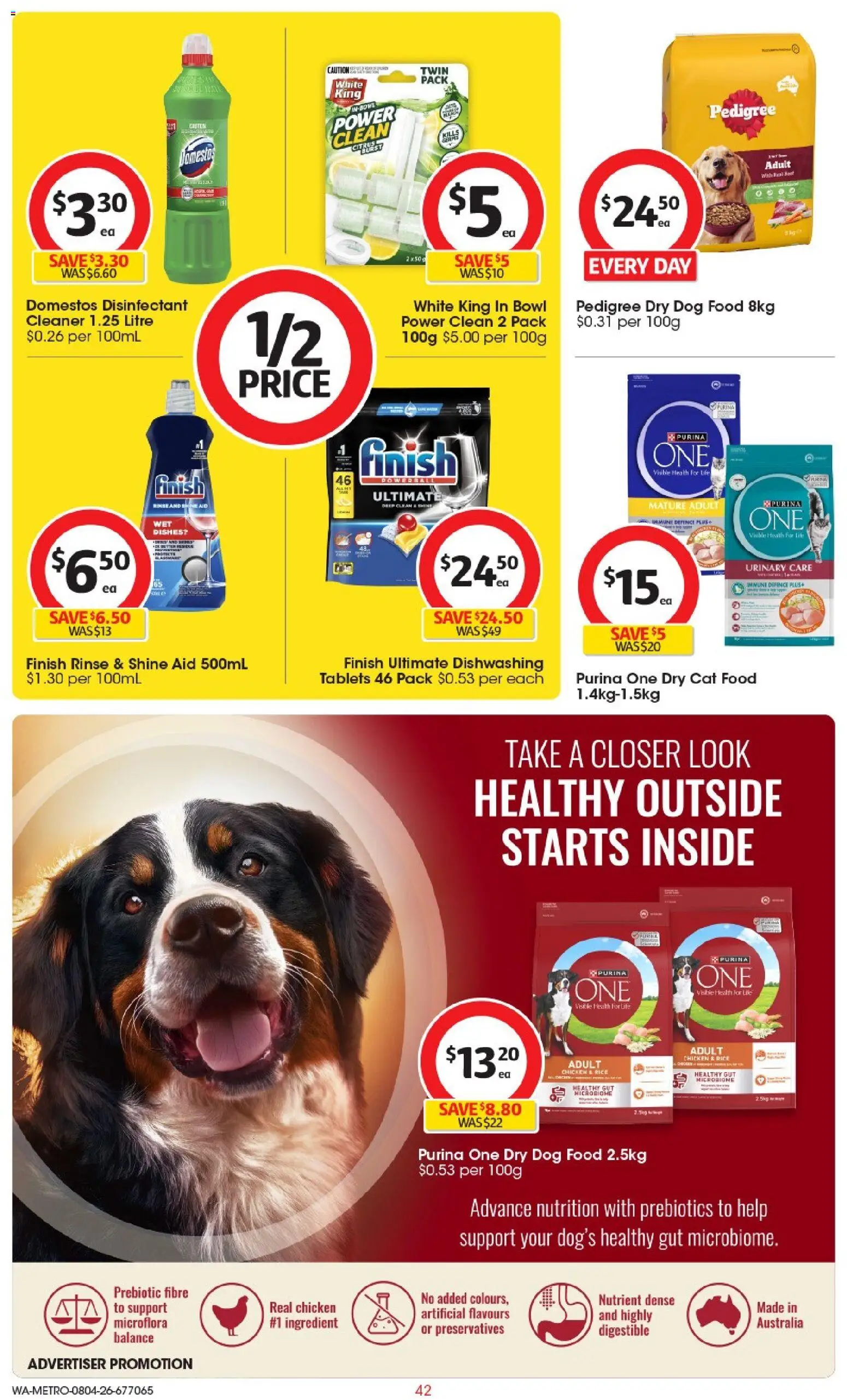 Coles catalogue - valid from 08.04.2026 | Page: 42 | Products: Chicken, Rice, Dog food, Tablets