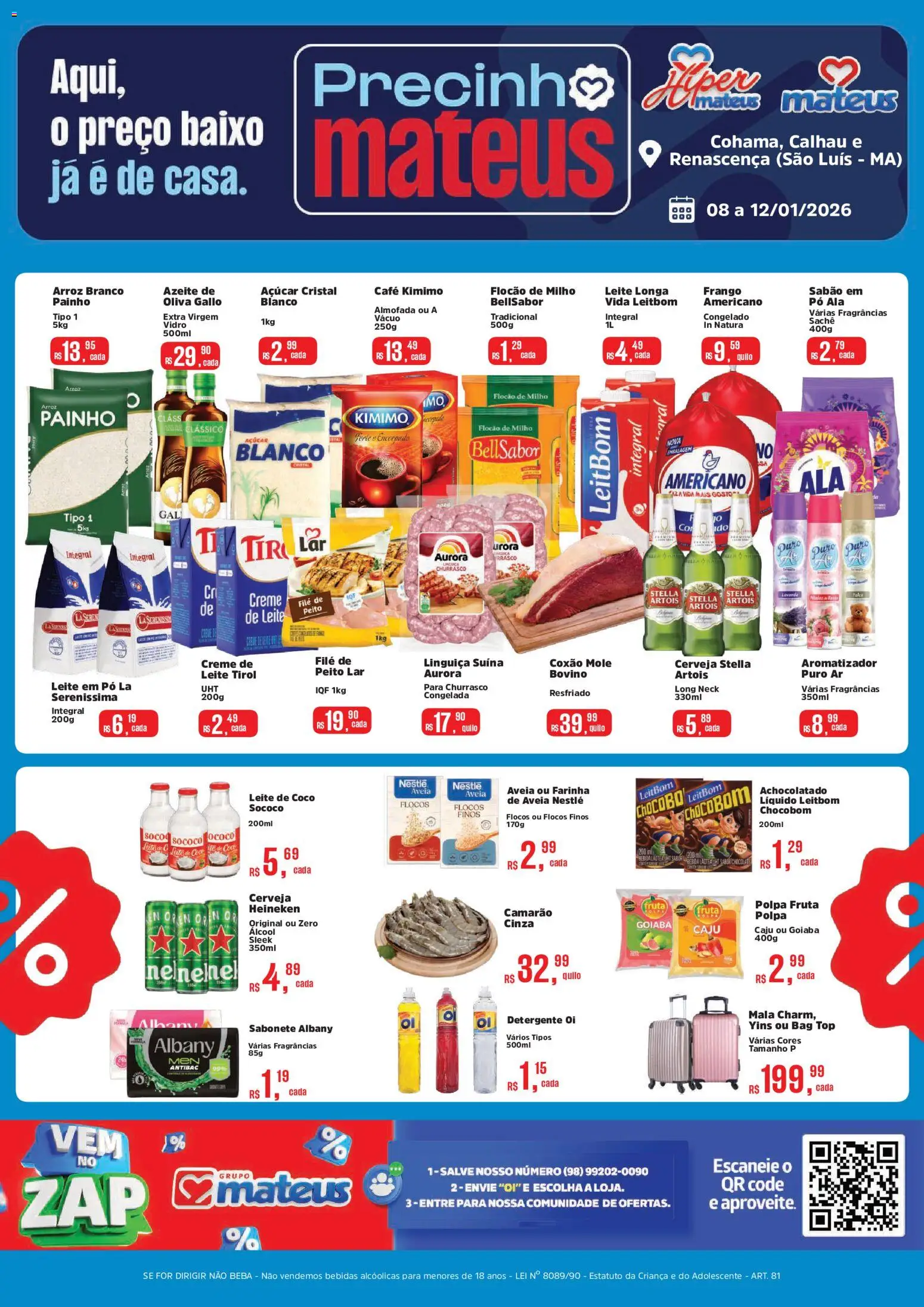 Mateus Folheto - válido de 08.01.2026 | Página: 1 | Produtos: Caju, Camarão, Sabonete, Azeite