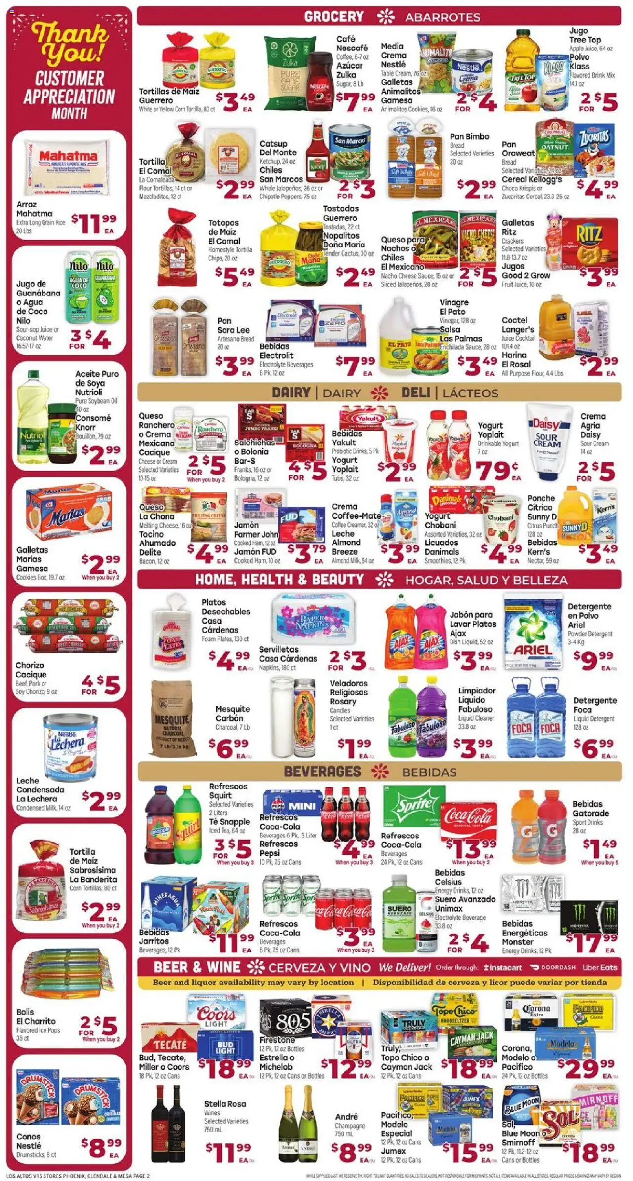 Cardenas Weekly Ad - AZ - valid from 08.10.2025 | Page: 2 | Products: Cheese, Coffee, Juice, Detergent