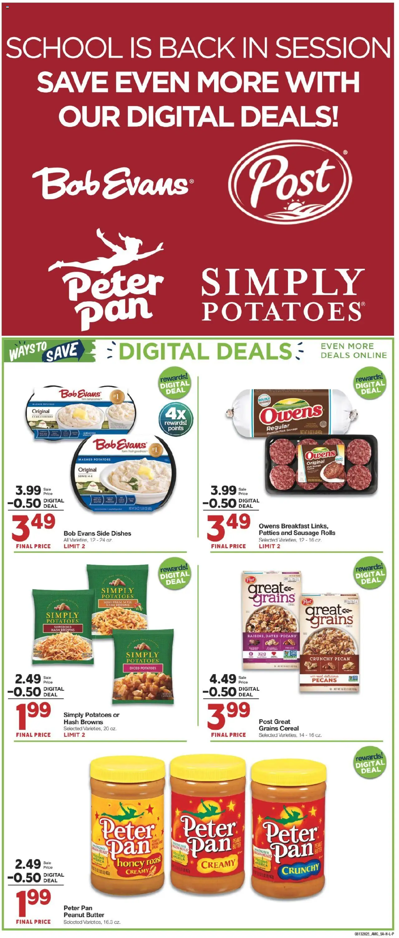 United Supermarkets Ad - valid from 12.08.2025 | Page: 5 | Products: Pan, Pork, Potatoes, Sausage