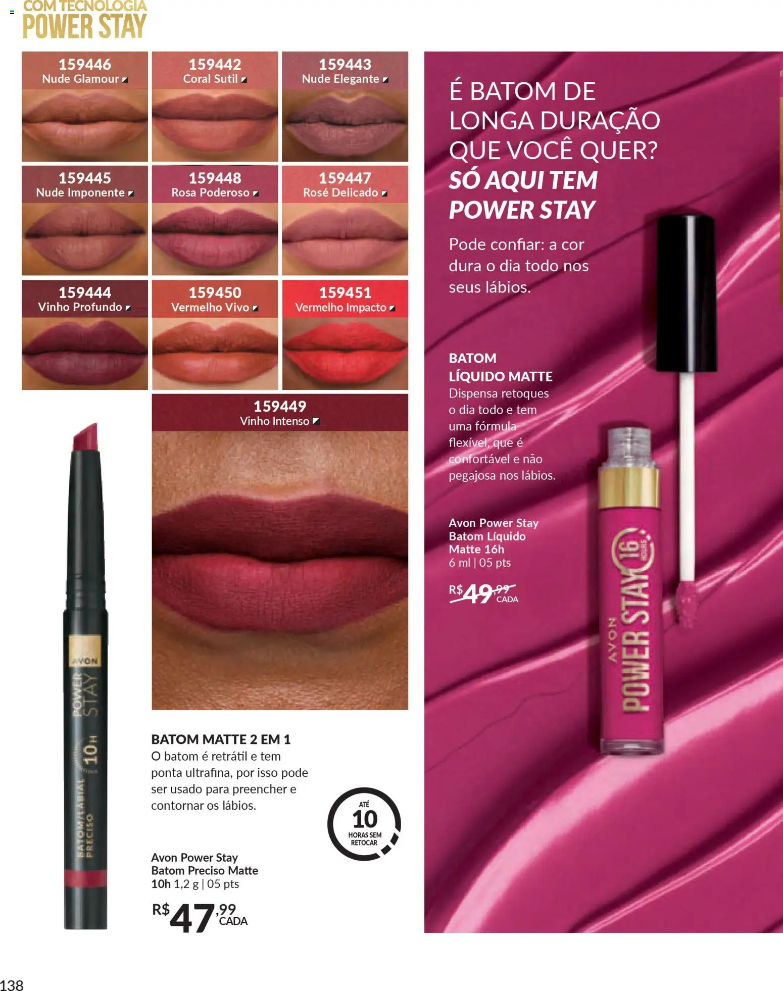 Avon Folheto - válido de 15.01.2026 | Página: 138 | Produtos: Batom, Vinho
