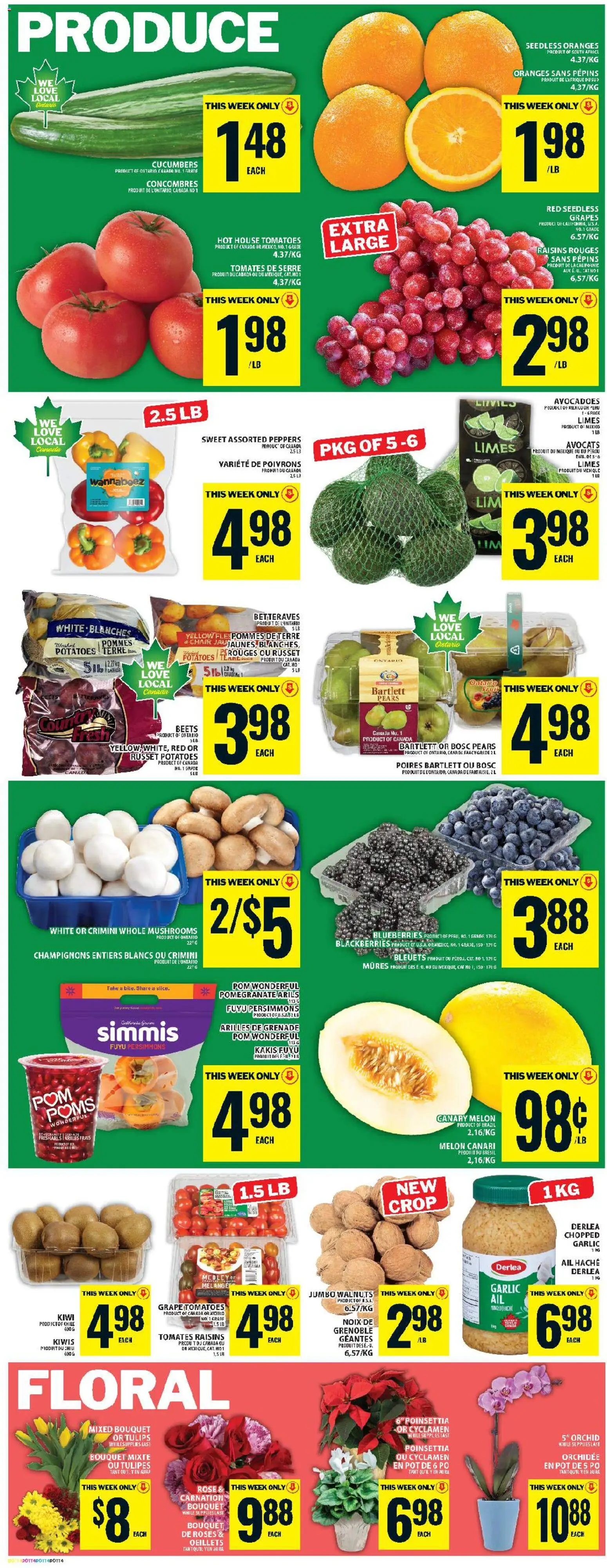 Food Basics flyer valid from 06.11.2025 | Page: 6 | Products: Kiwi, Cucumbers, Potatoes, Tomatoes