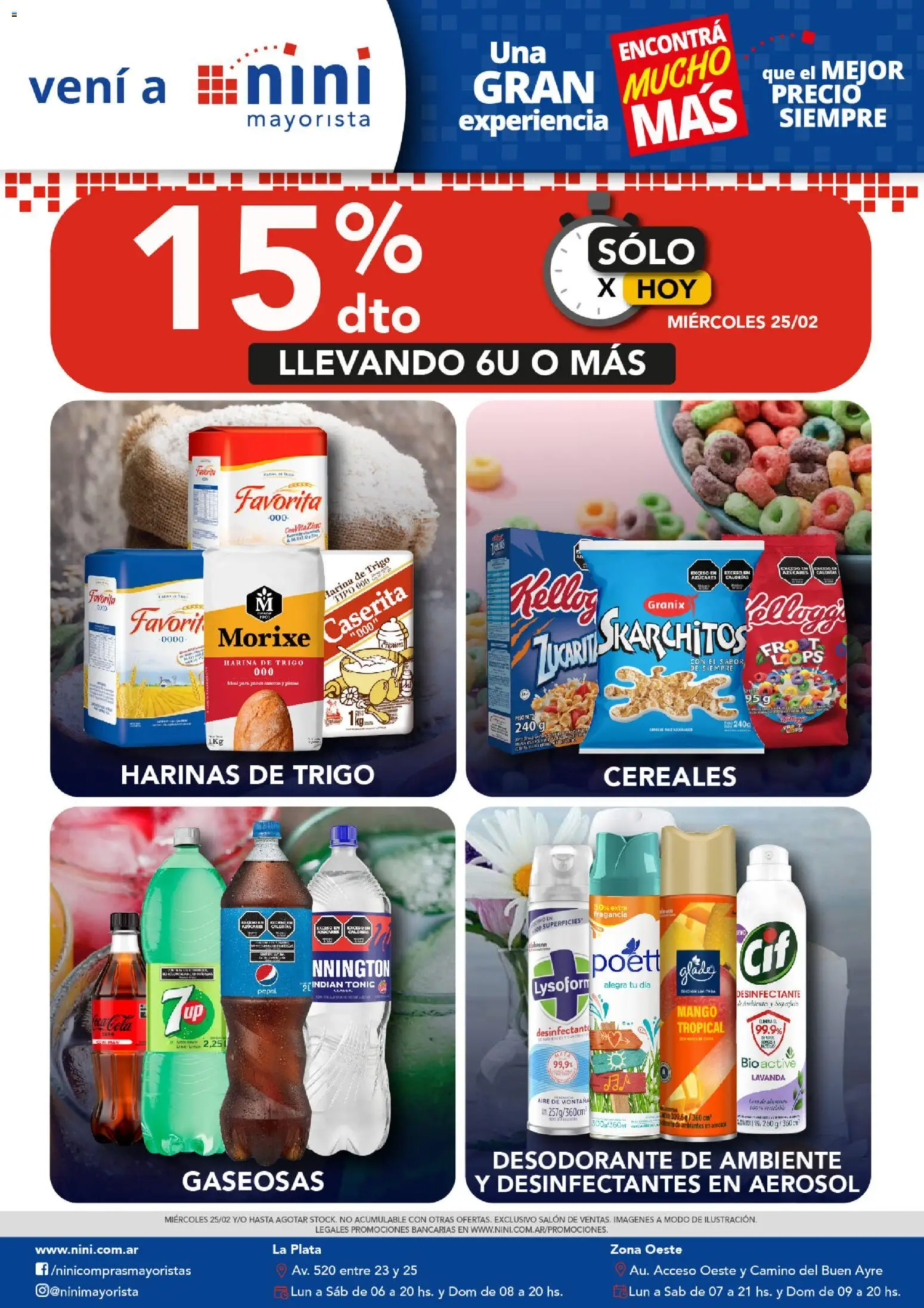NINI Mayorista - Solo Hoy │ válido desde el 25.02.2026 | Página: 1 | Productos: Harina, Fragancia, Desodorante, Cereales