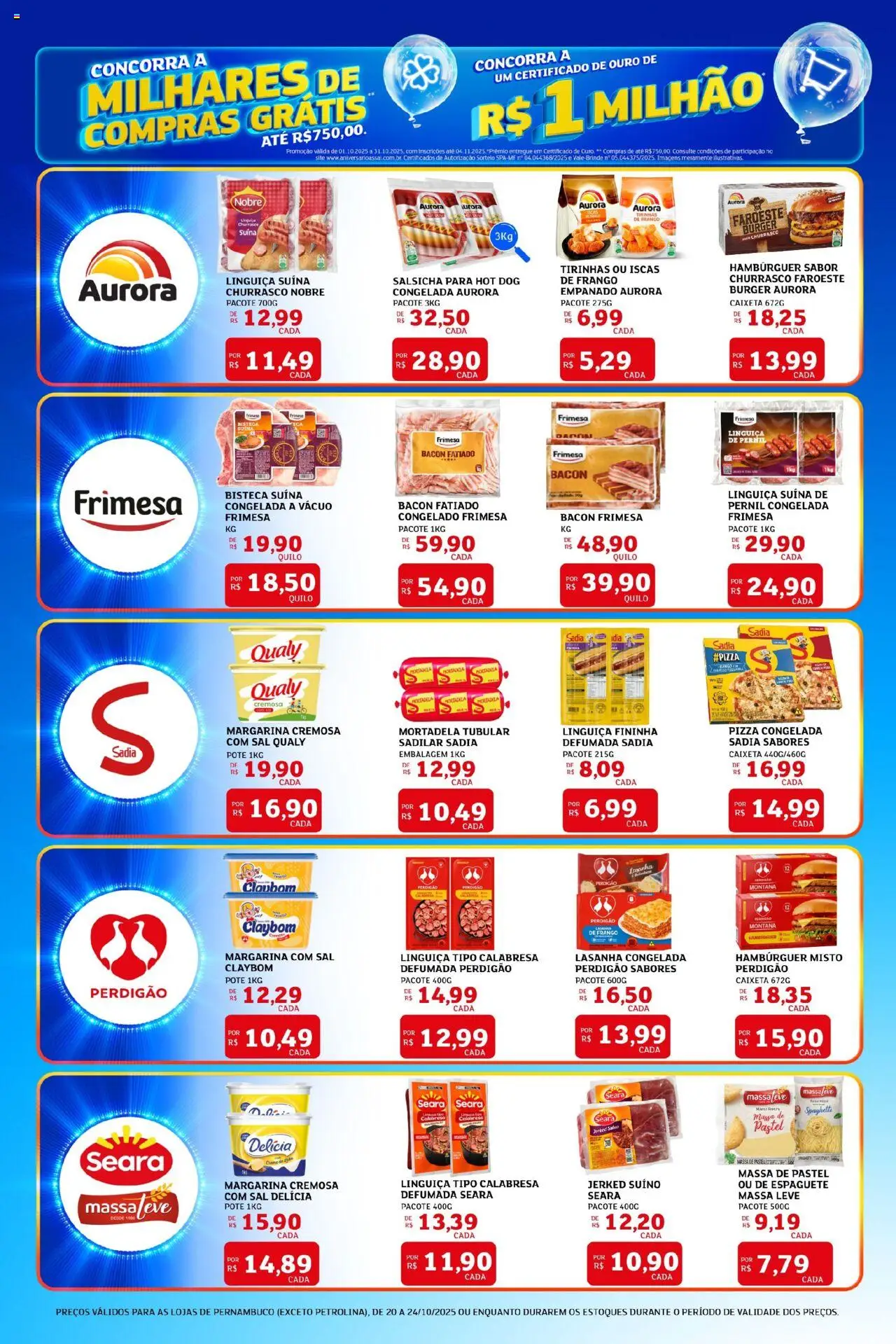 Assaí Atacadista Folheto - válido de 20.10.2025 | Página: 2 | Produtos: Salsicha, Lasanha, Frango, Margarina