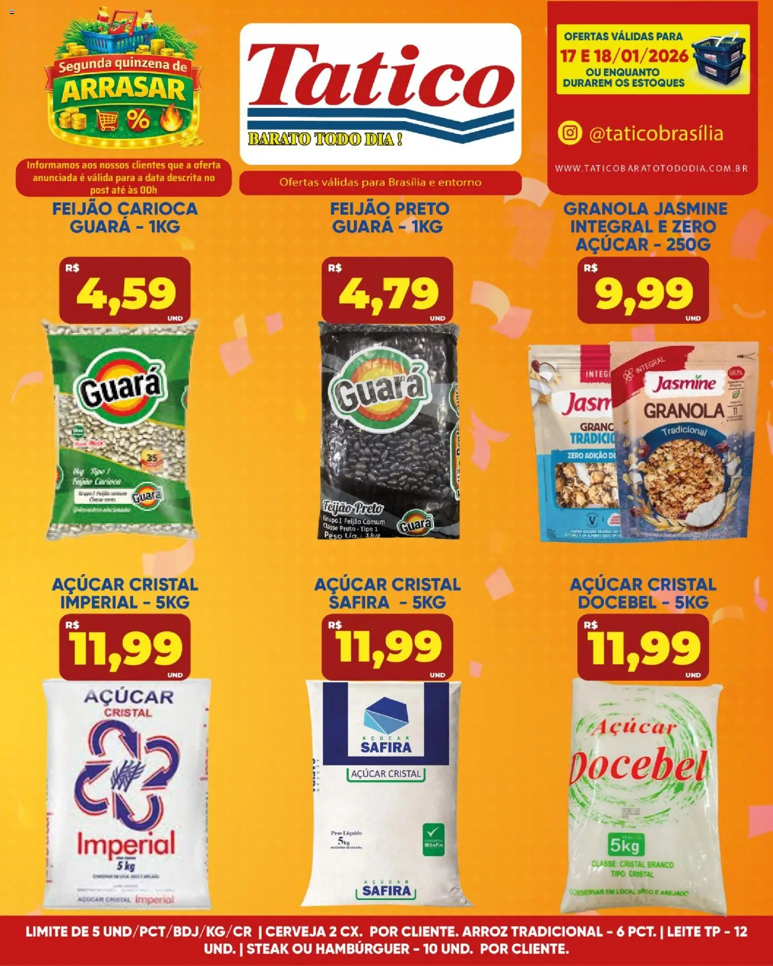 Tatico Folheto - válido de 17.01.2026 | Página: 2 | Produtos: Feijão, Leite, Cerveja, Granola