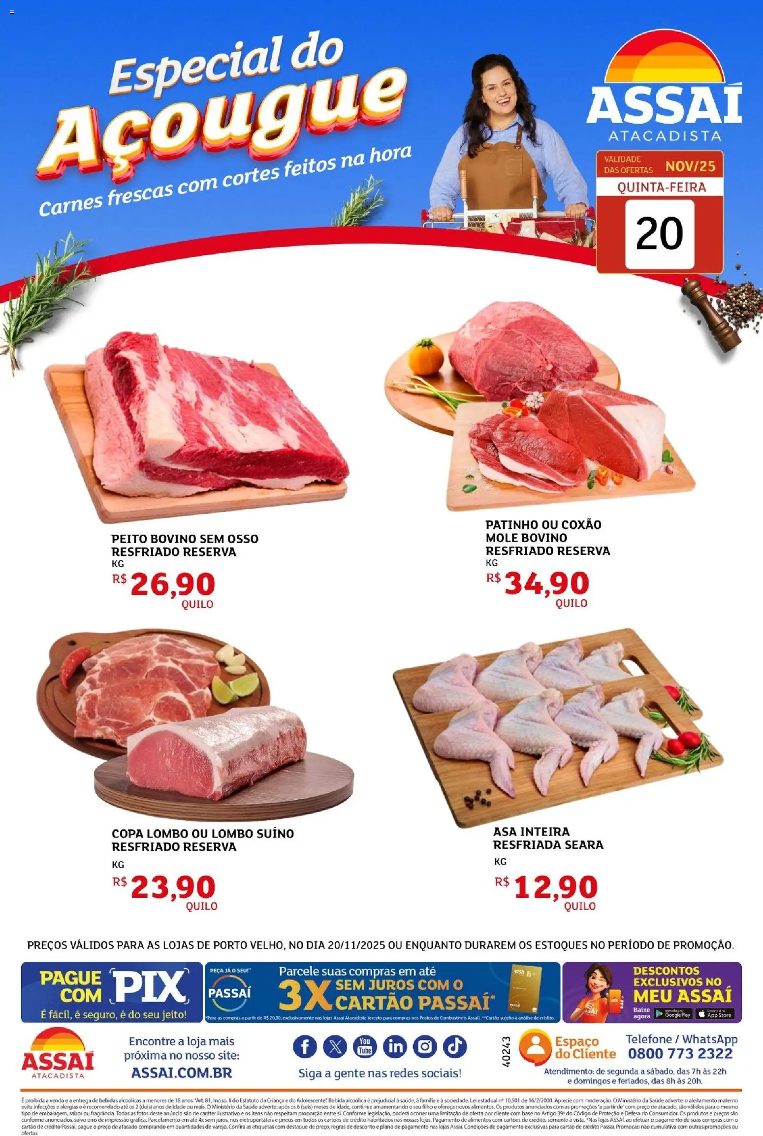 Assaí Atacadista Folheto - válido de 20.11.2025 | Página: 1 | Produtos: Lombo, Copa, Base, Bebida