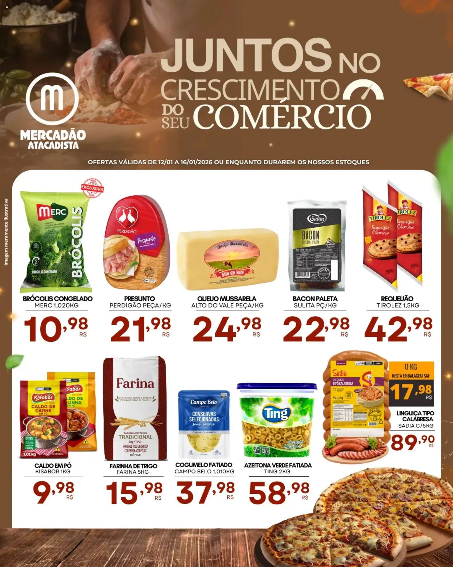 Mercadão Atacadista Folheto - válido de 12.01.2026 | Página: 1 | Produtos: Ferro, Cogumelo, Queijo, Requeijão
