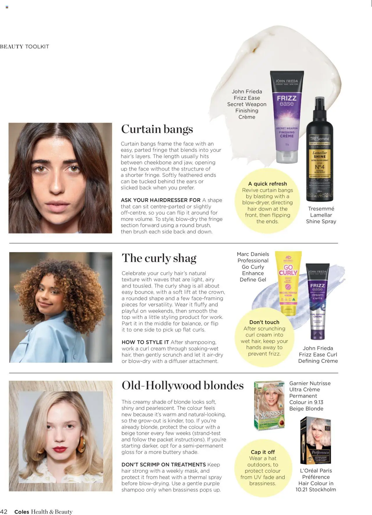 Coles catalogue - valid from 07.10.2025 | Page: 42 | Products: Hair colour, Curly, Cap, Toner