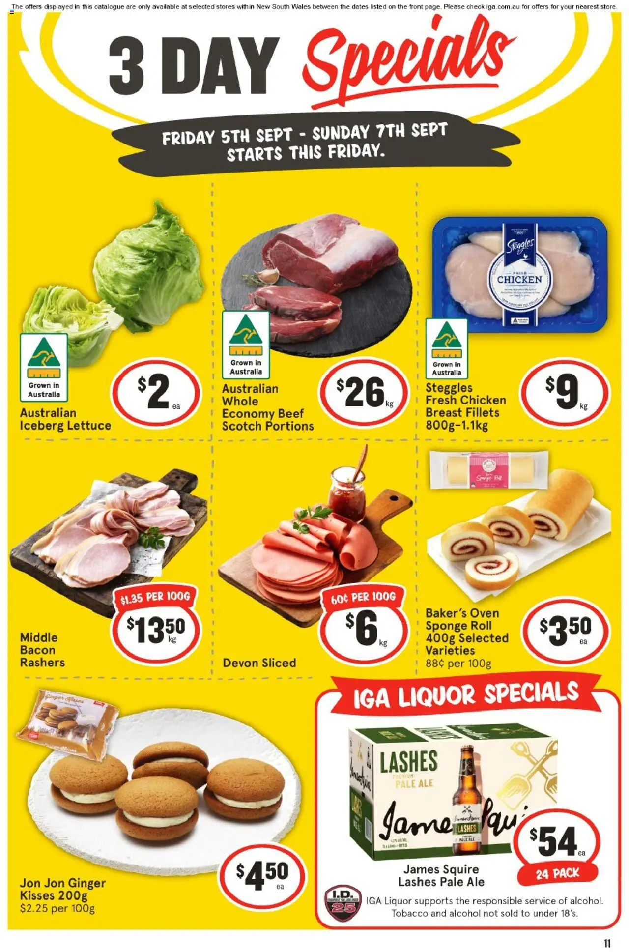 IGA catalogue - valid from 05.09.2025 | Page: 1 | Products: Bacon, Chicken, Scotch, Oven