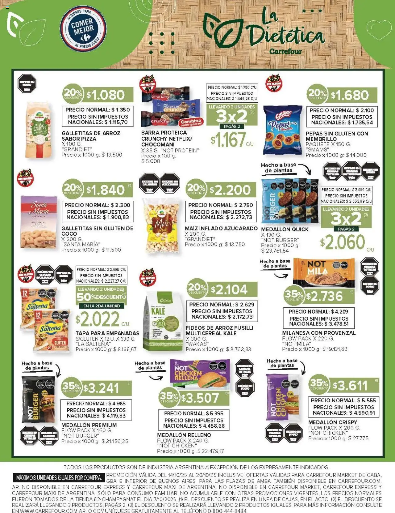 Carrefour ofertas │ válido desde el 14.10.2025 | Página: 45 | Productos: Pizza, Espinaca, Fideos, Provenzal