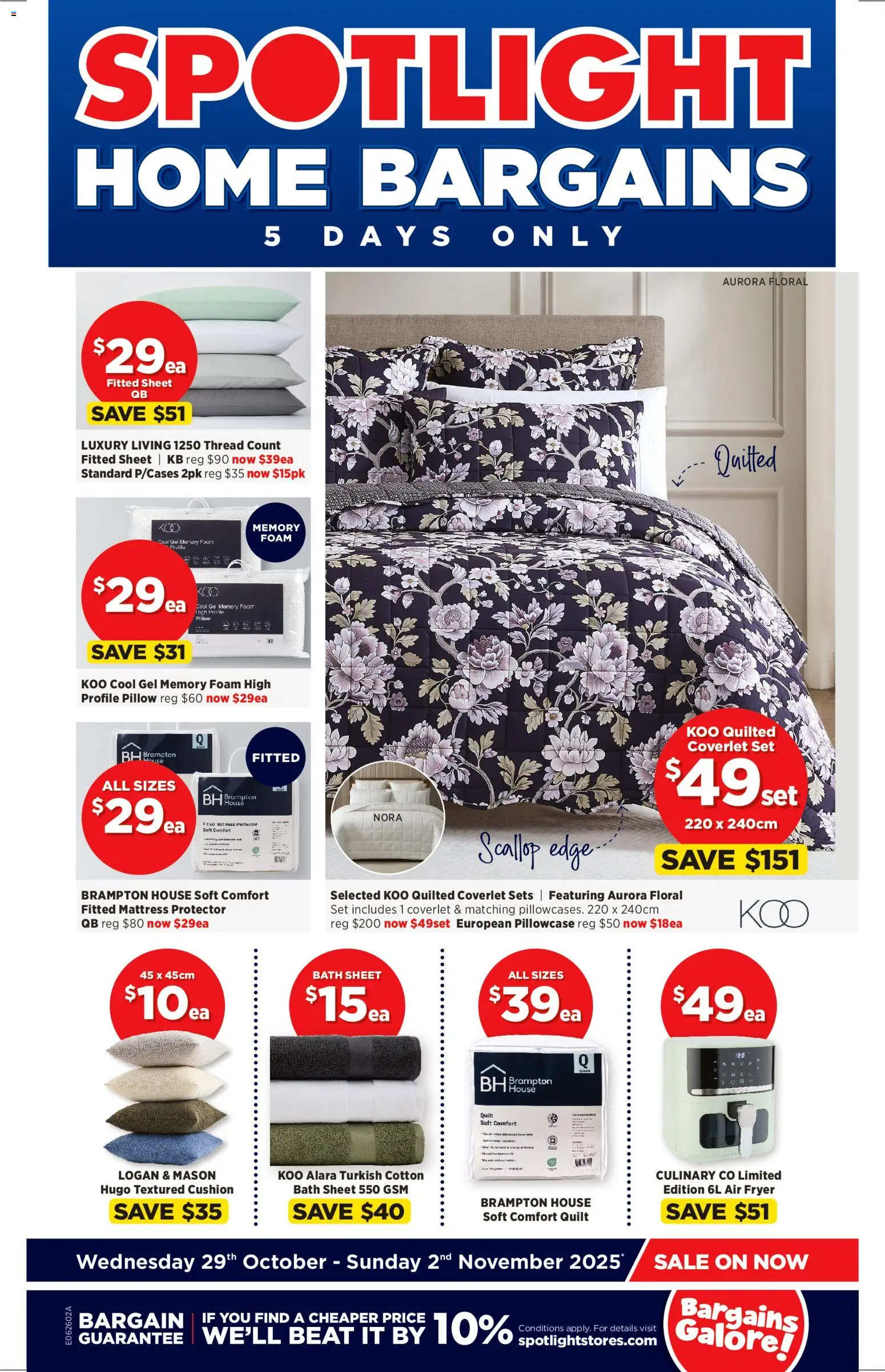 Spotlight catalogue - valid from 29.10.2025 | Page: 1 | Products: Cushion, Bath, Floral, Pillow