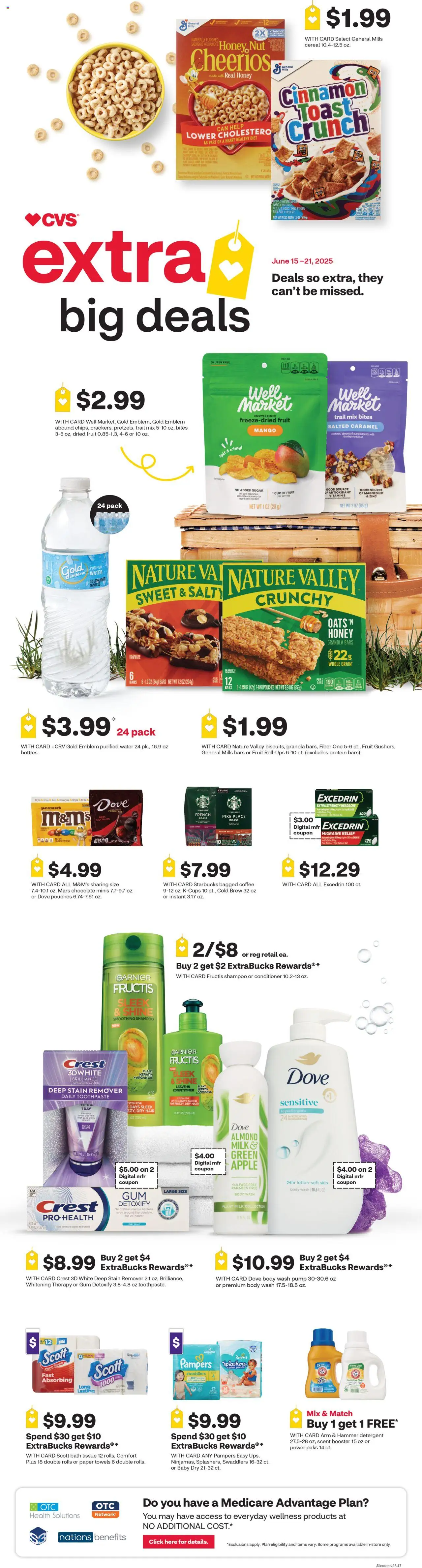 CVS Pharmacy Weekly Ad  - valid from 15.06.2025 | Page: 1 | Products: Zinc, Hammer, Milk, Chocolate